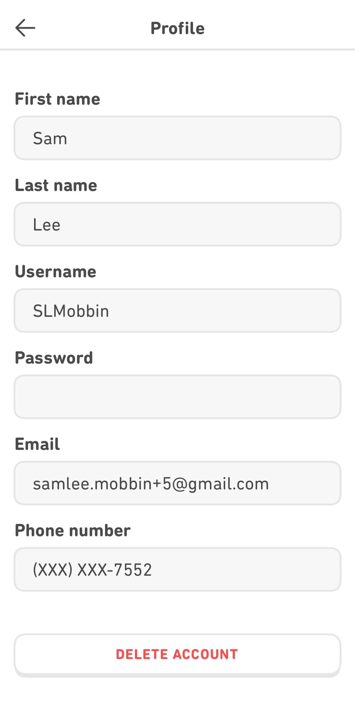 Duolingo Screen screen in the Deleting an account flow