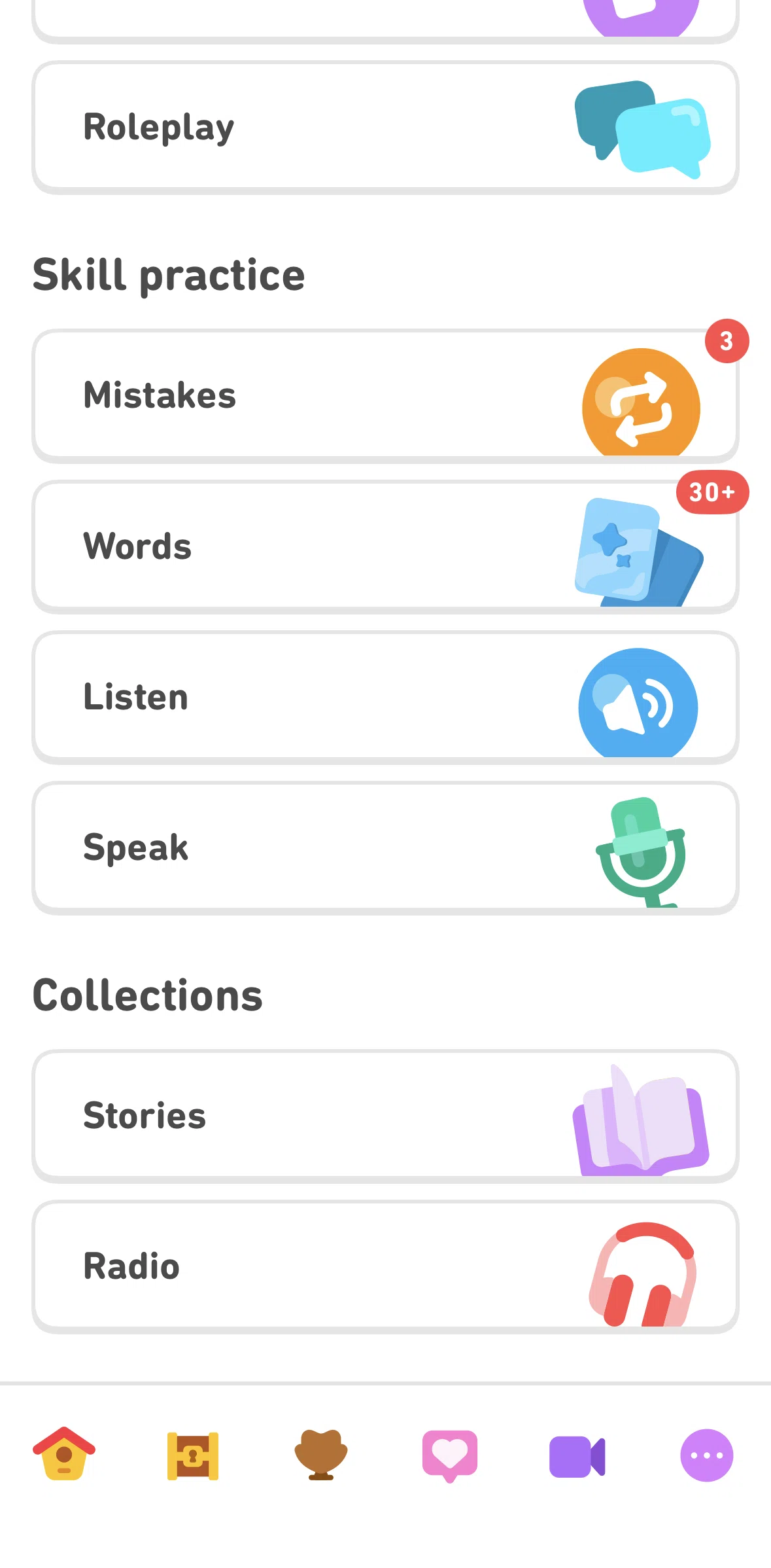 Duolingo Screen screen in the Mistakes flow