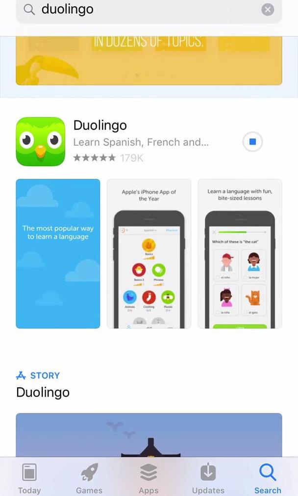 Duolingo Screen screen in the Onboarding flow