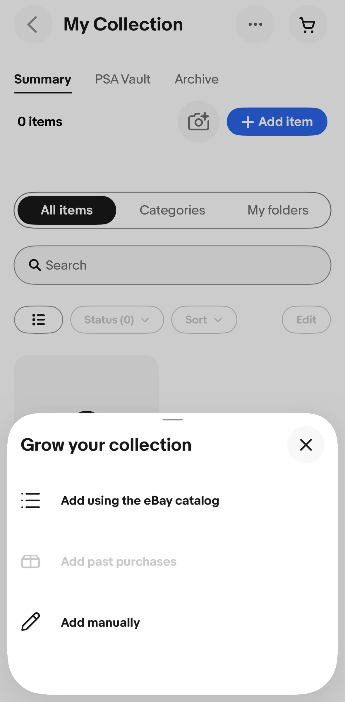 Ebay Screen screen in the Adding a product manually flow
