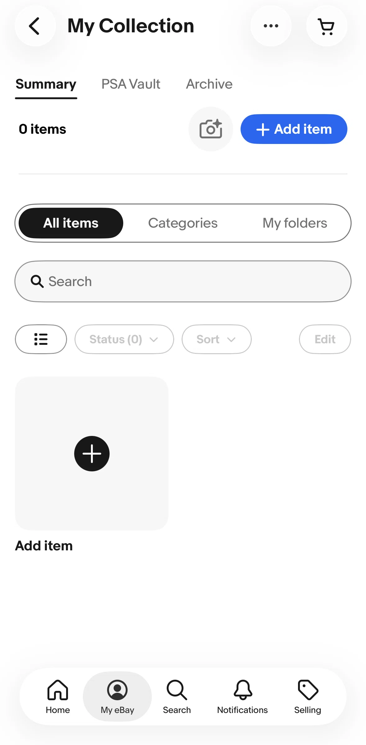 Ebay Screen screen in the All items flow