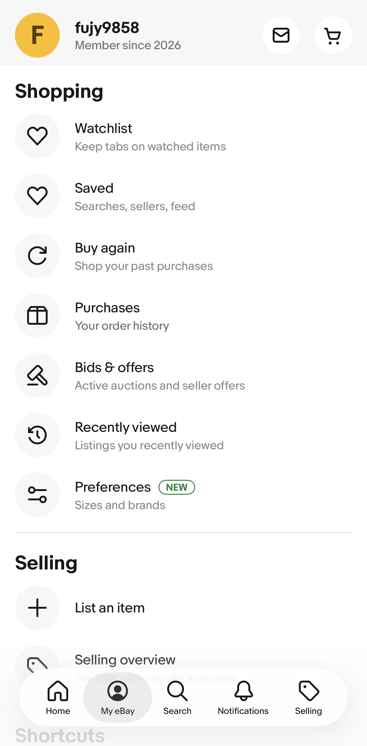 Ebay Screen screen in the Bids & offers flow