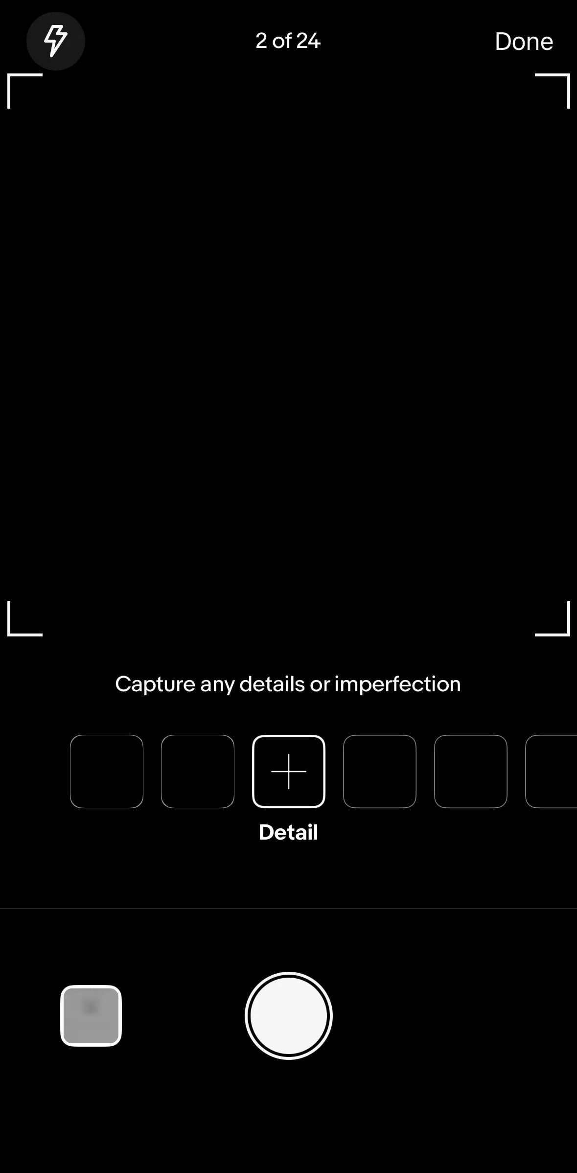 Ebay Screen screen in the Editing a photo flow