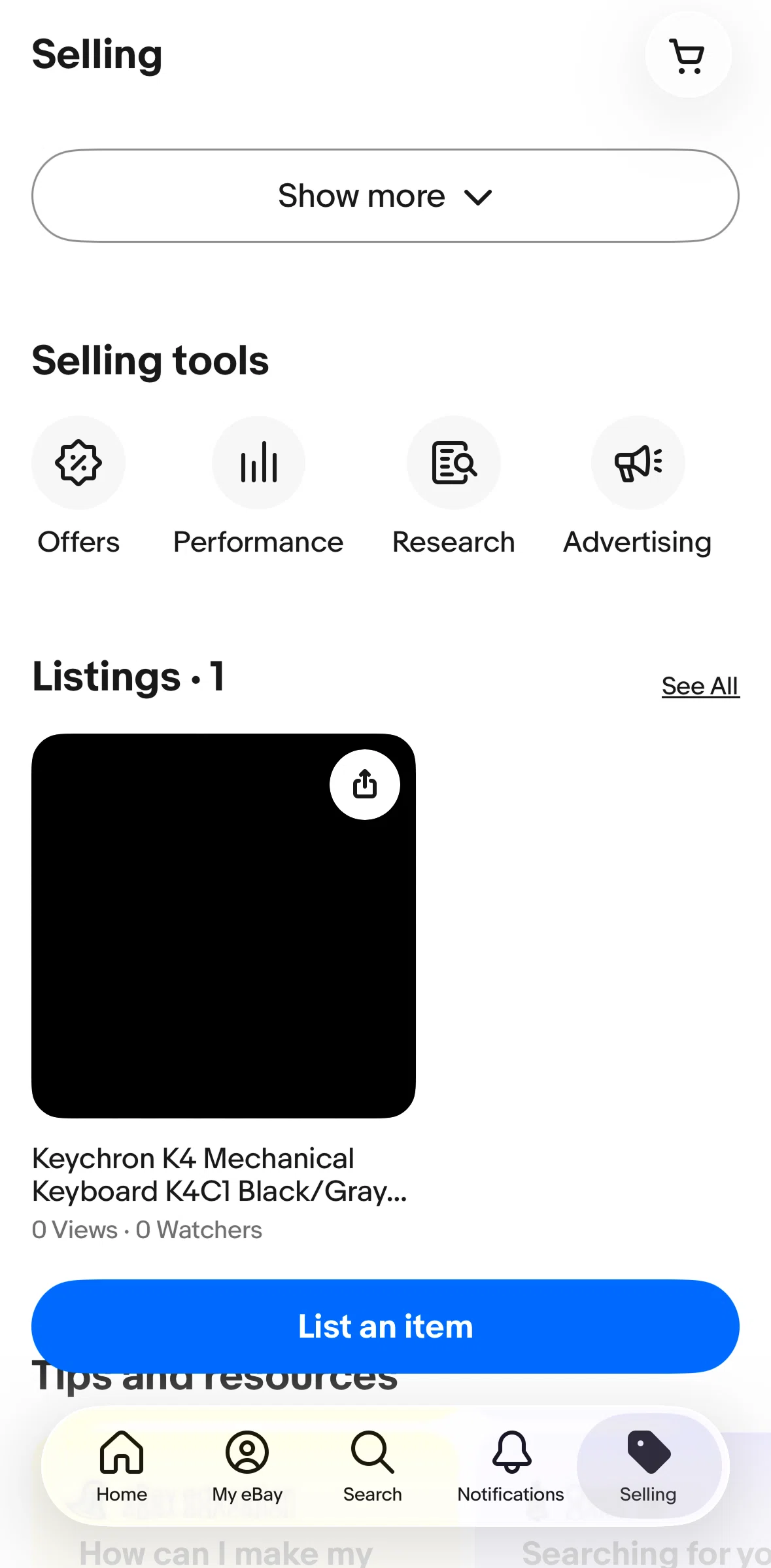 Ebay Screen screen in the Offers flow