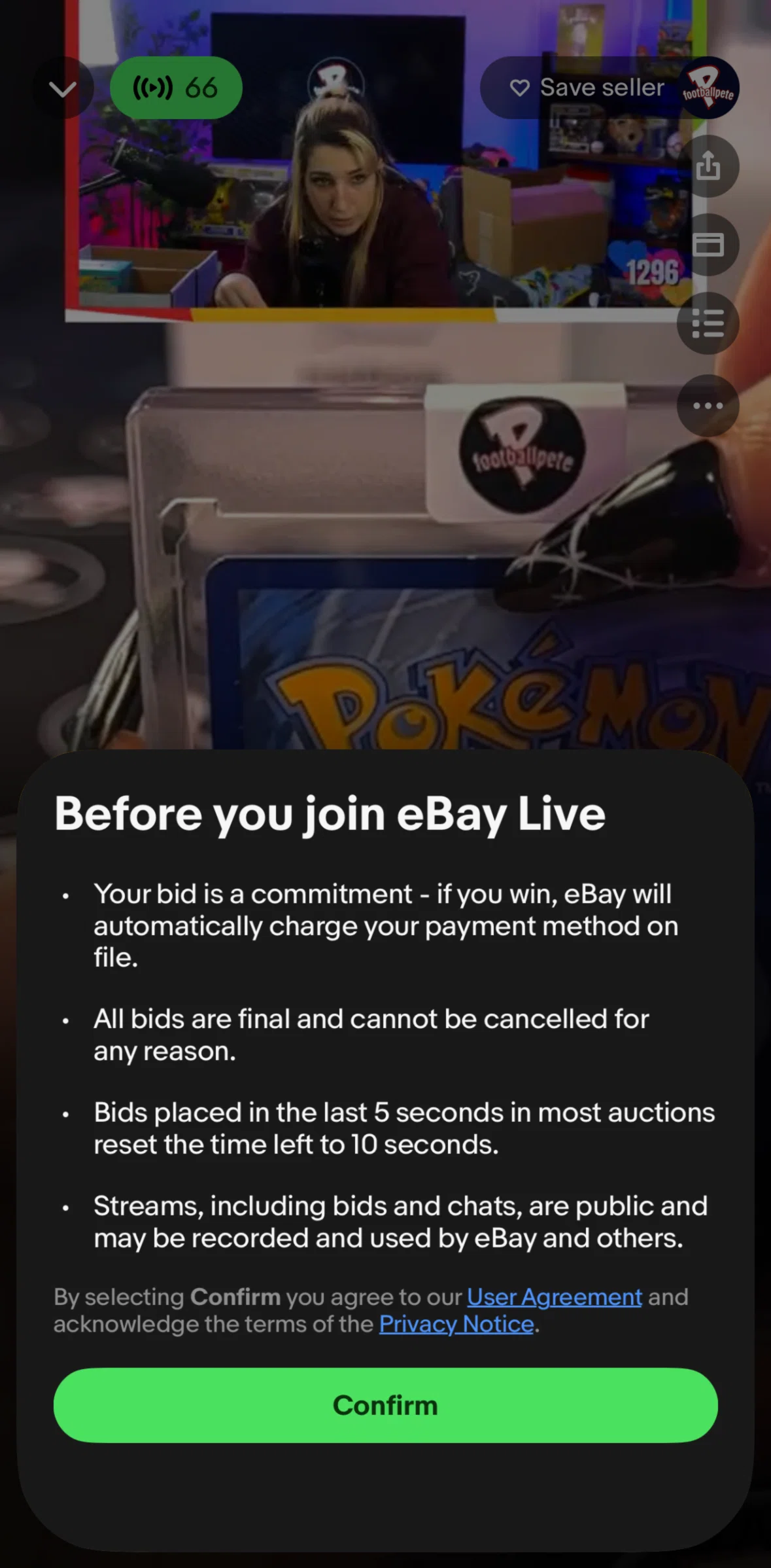 Ebay Screen screen in the Setting up a live account access flow