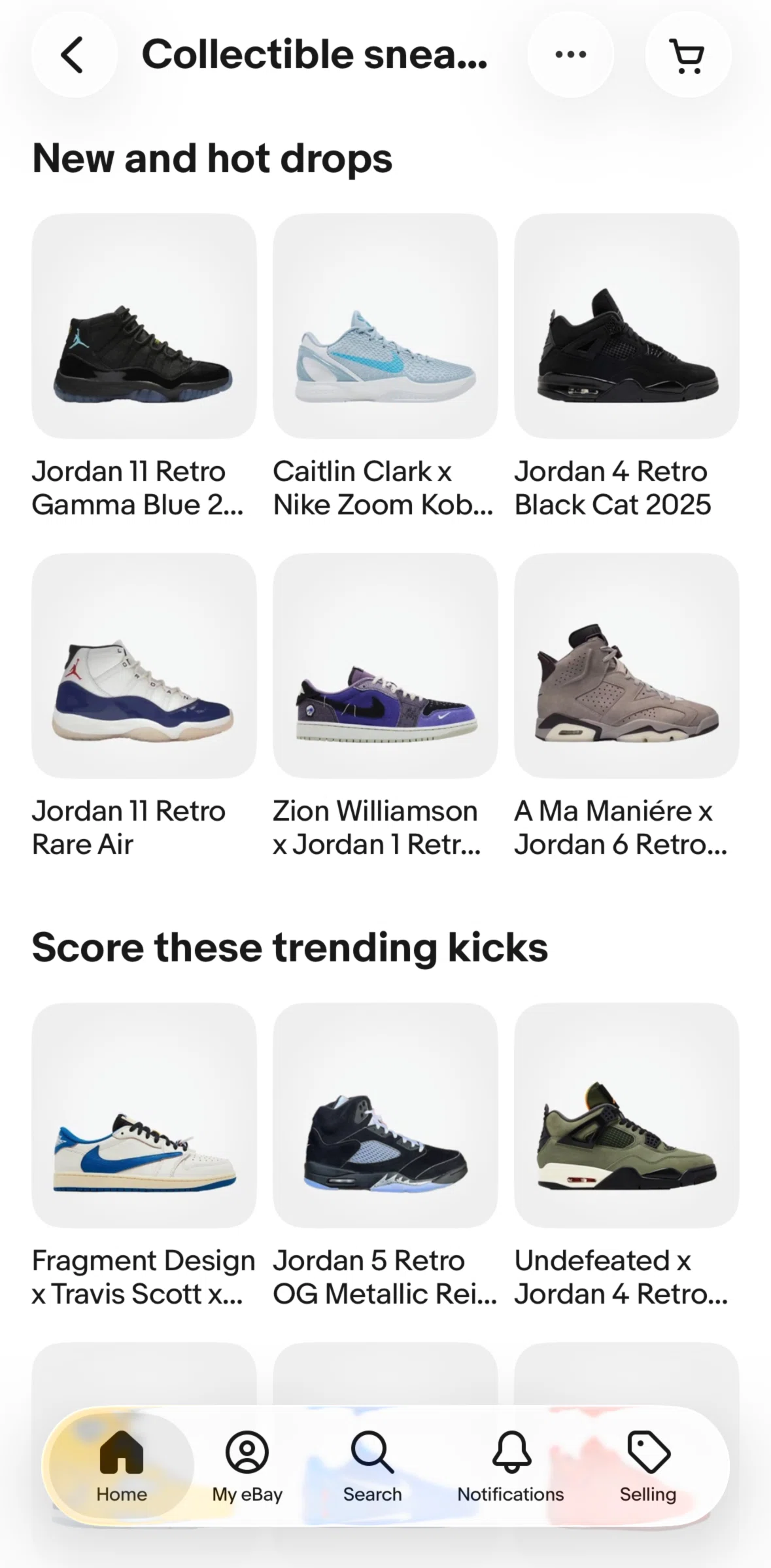 Ebay Screen screen in the Sneaker detail flow