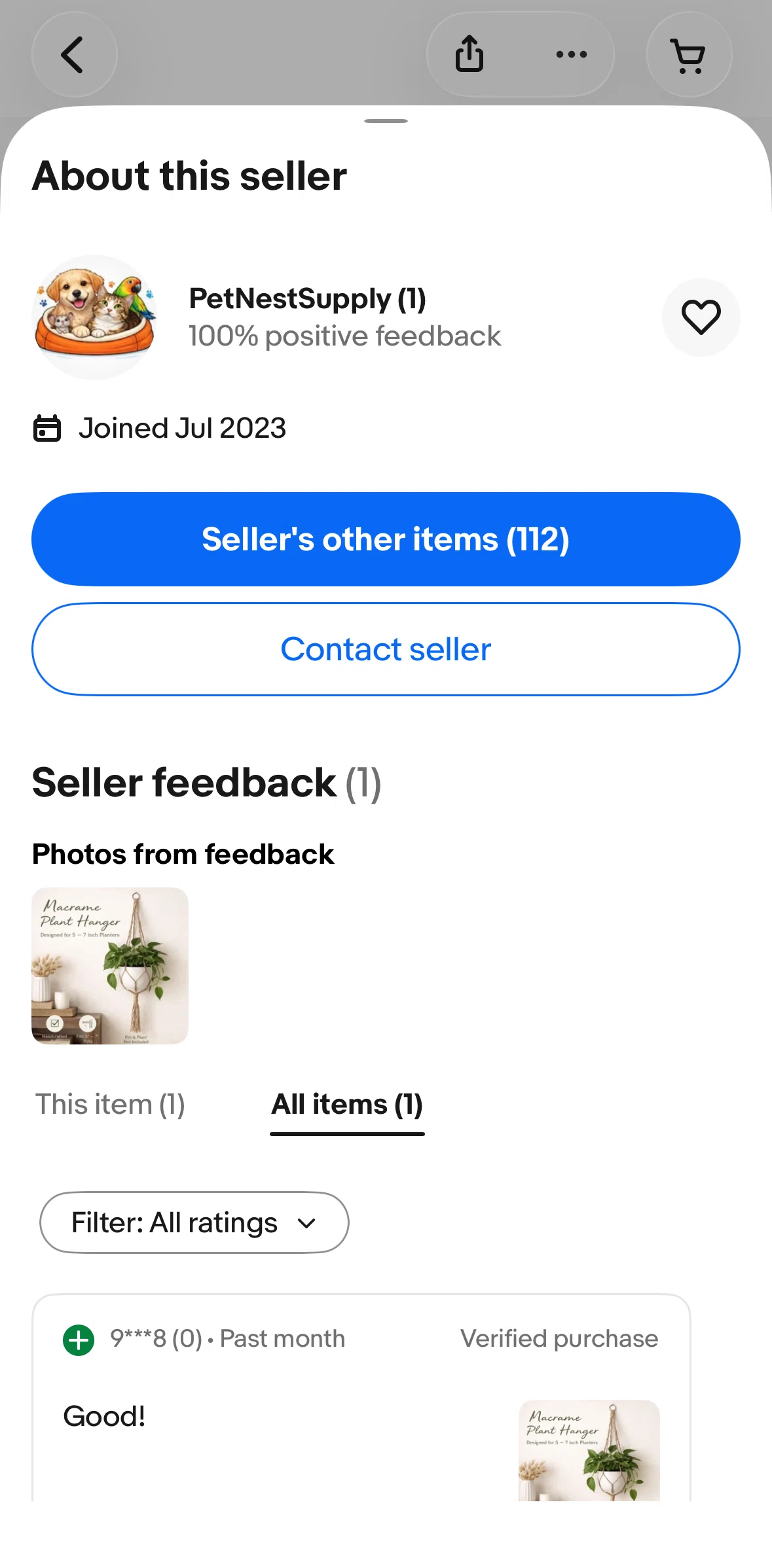 Ebay Screen screen in the Store detail flow