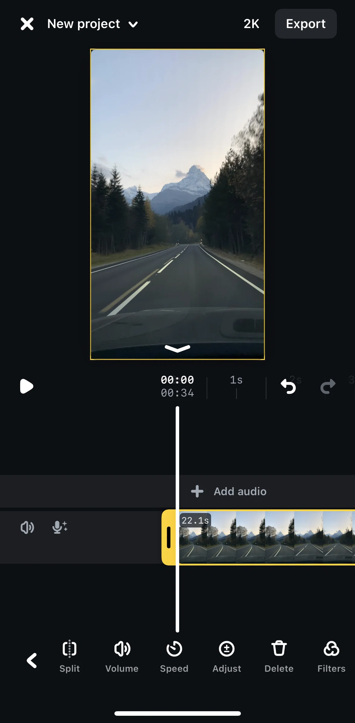 Edits Screen screen in the Applying a filter flow
