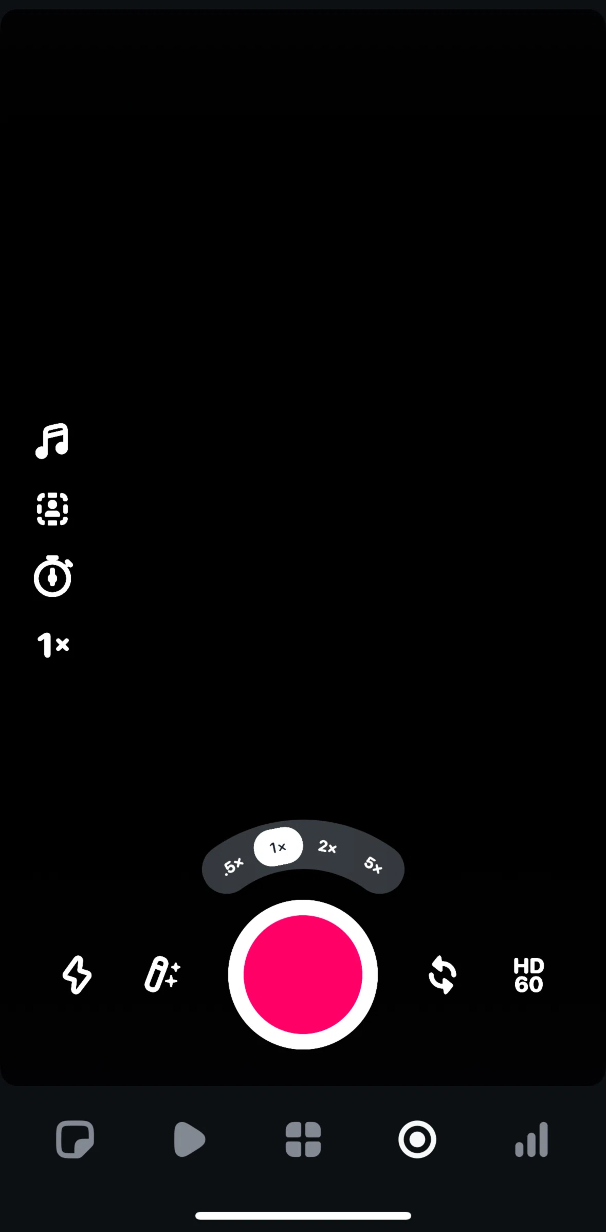 Edits Screen screen in the Setting a timer & clip length flow
