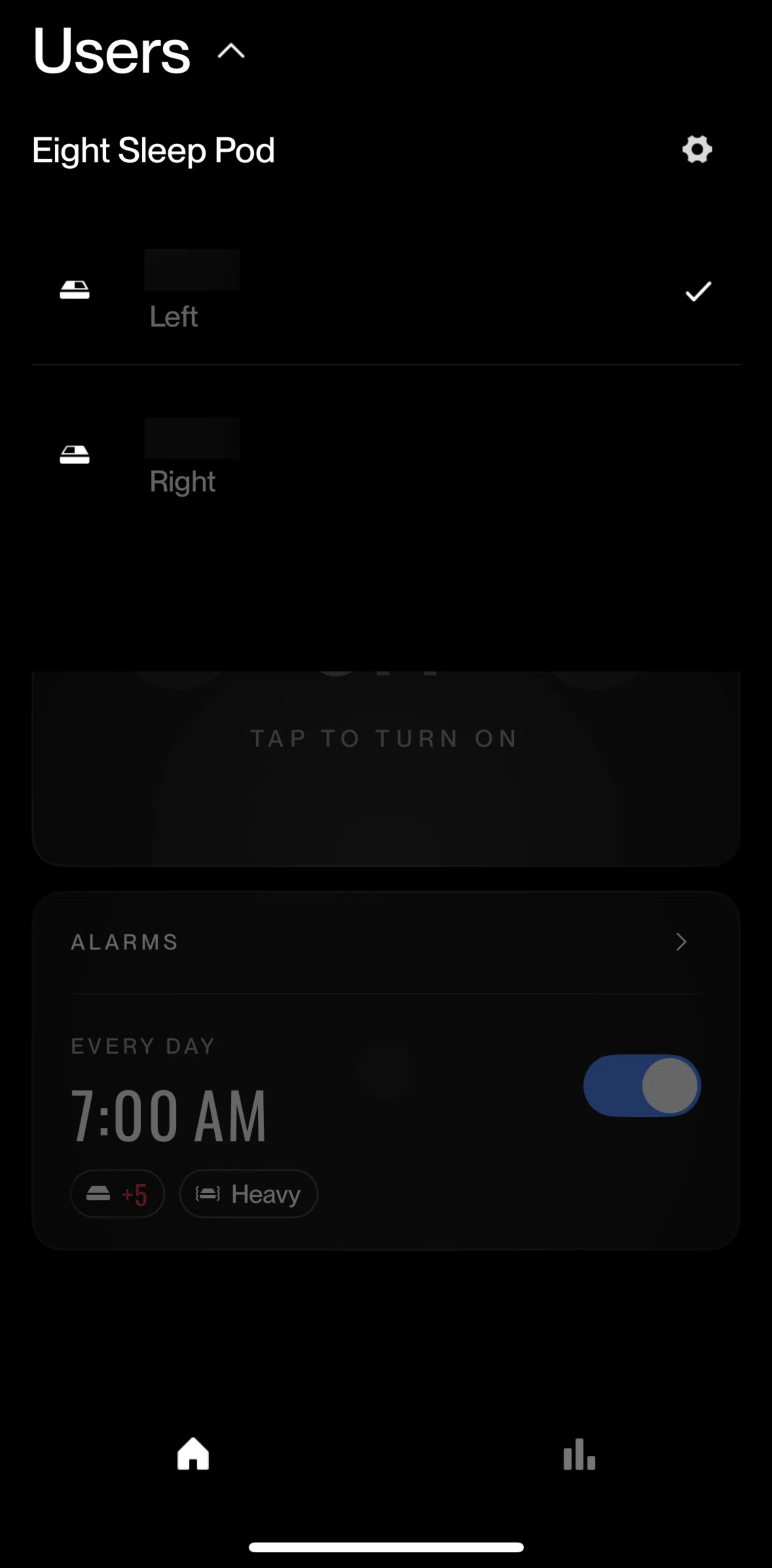 Eight Sleep Screen screen in the Device information flow