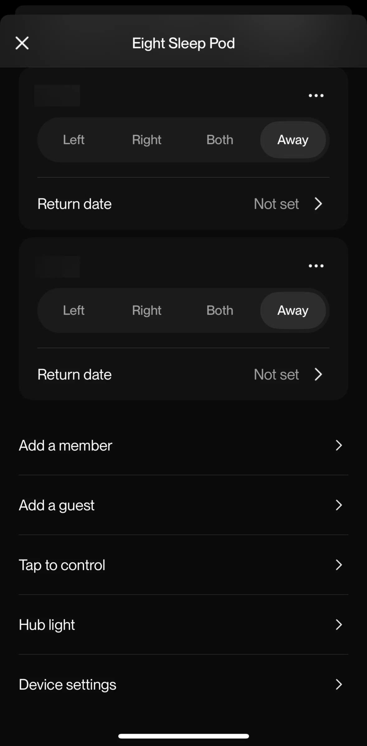 Eight Sleep Screen screen in the Invite a member flow