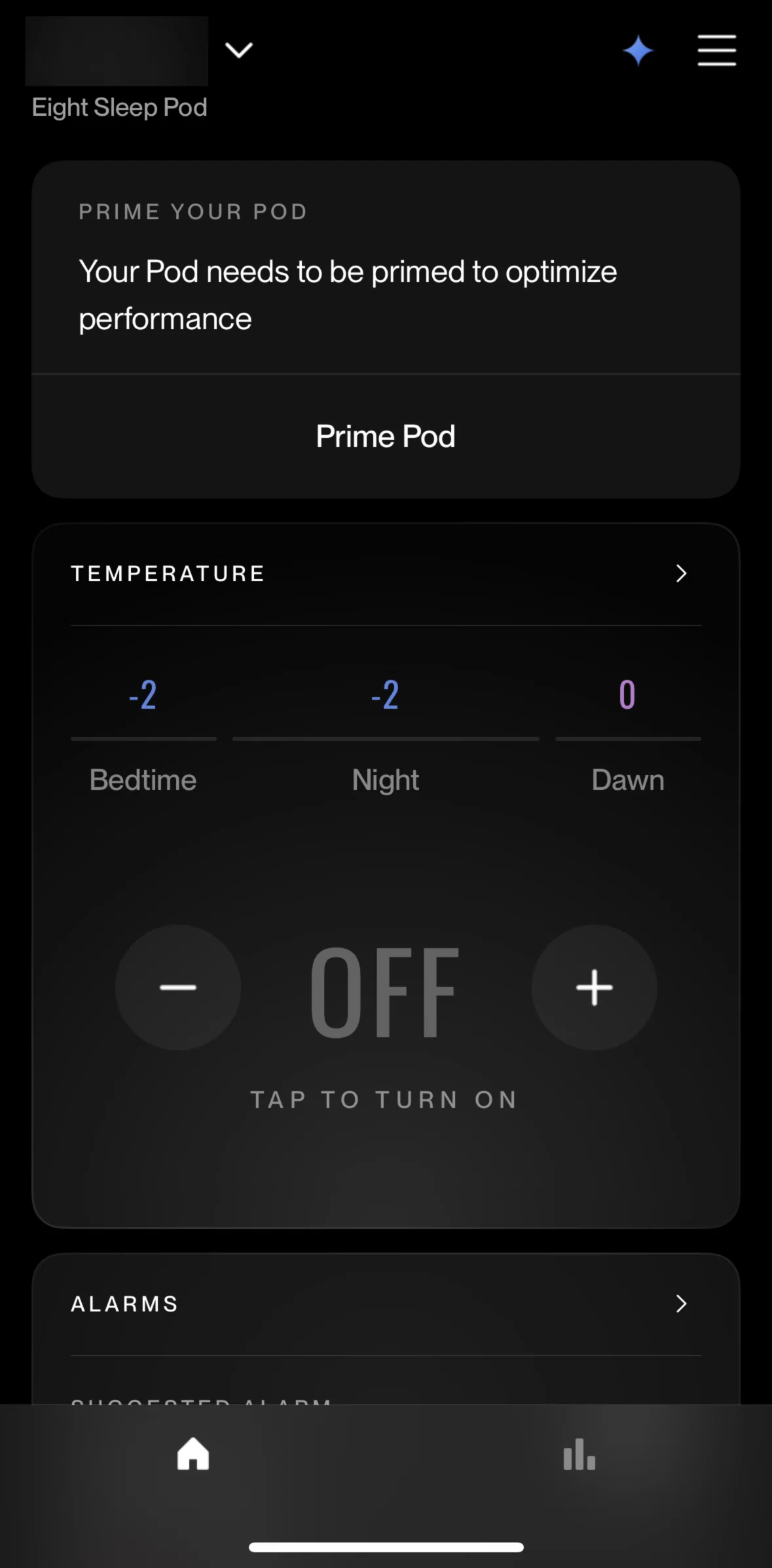 Eight Sleep Screen screen in the Priming a Pod flow