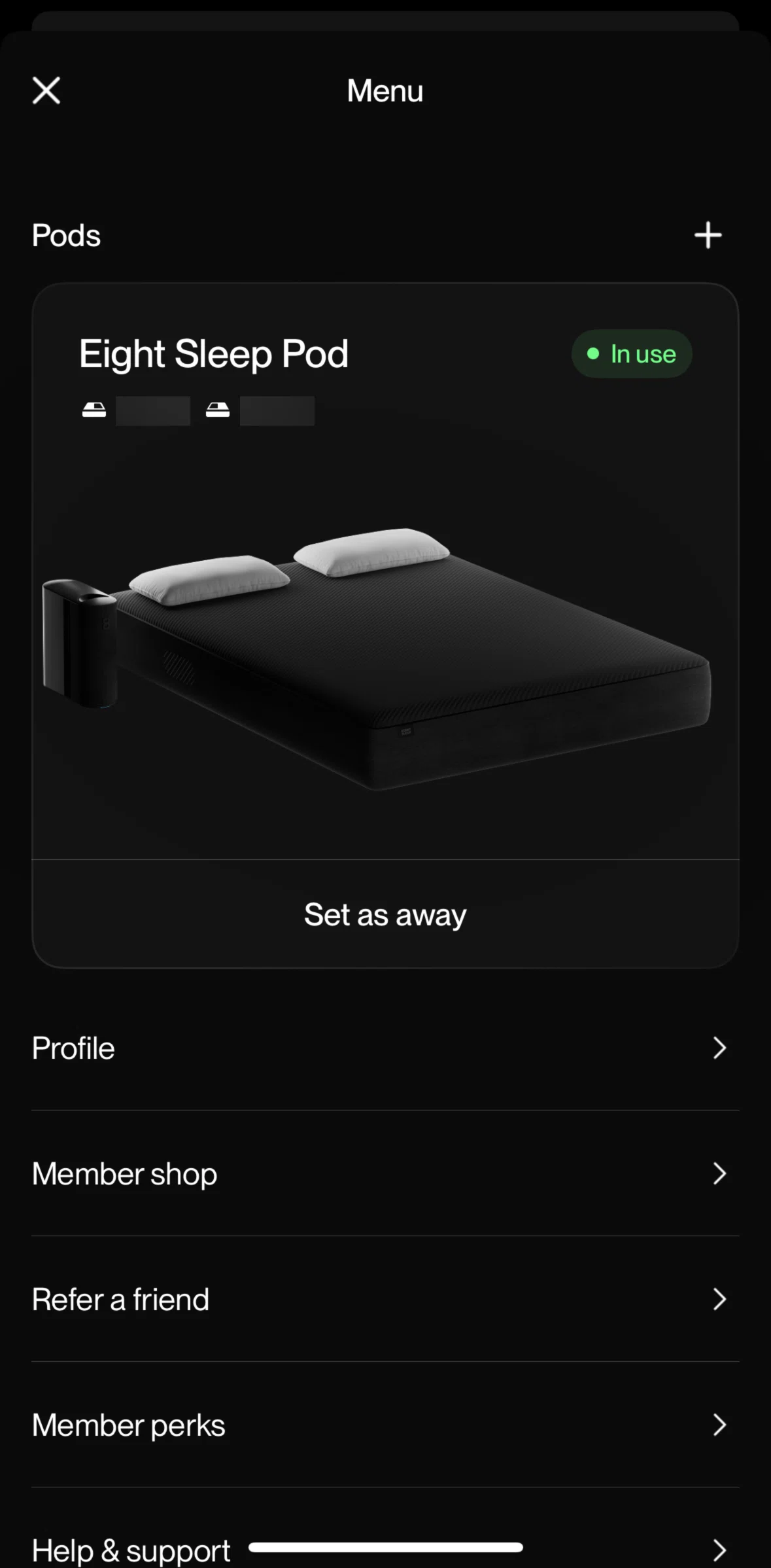 Eight Sleep Screen screen in the Refer a friend flow