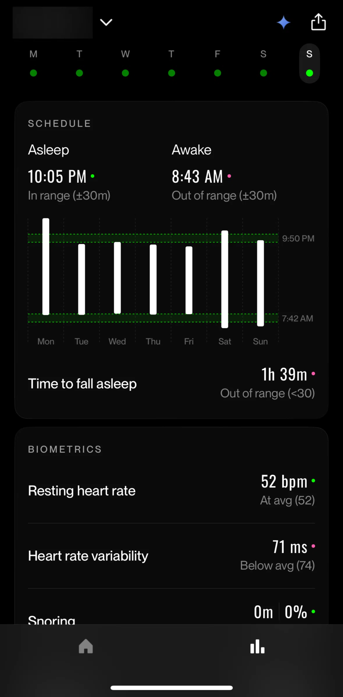 Eight Sleep Screen screen in the Schedule flow