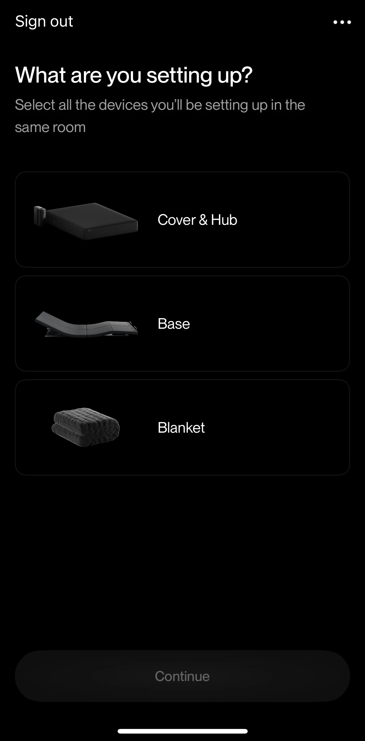 Eight Sleep Screen screen in the Setting up devices flow