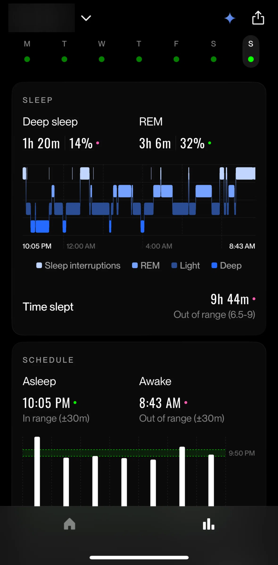 Eight Sleep Screen screen in the Sleep stages flow