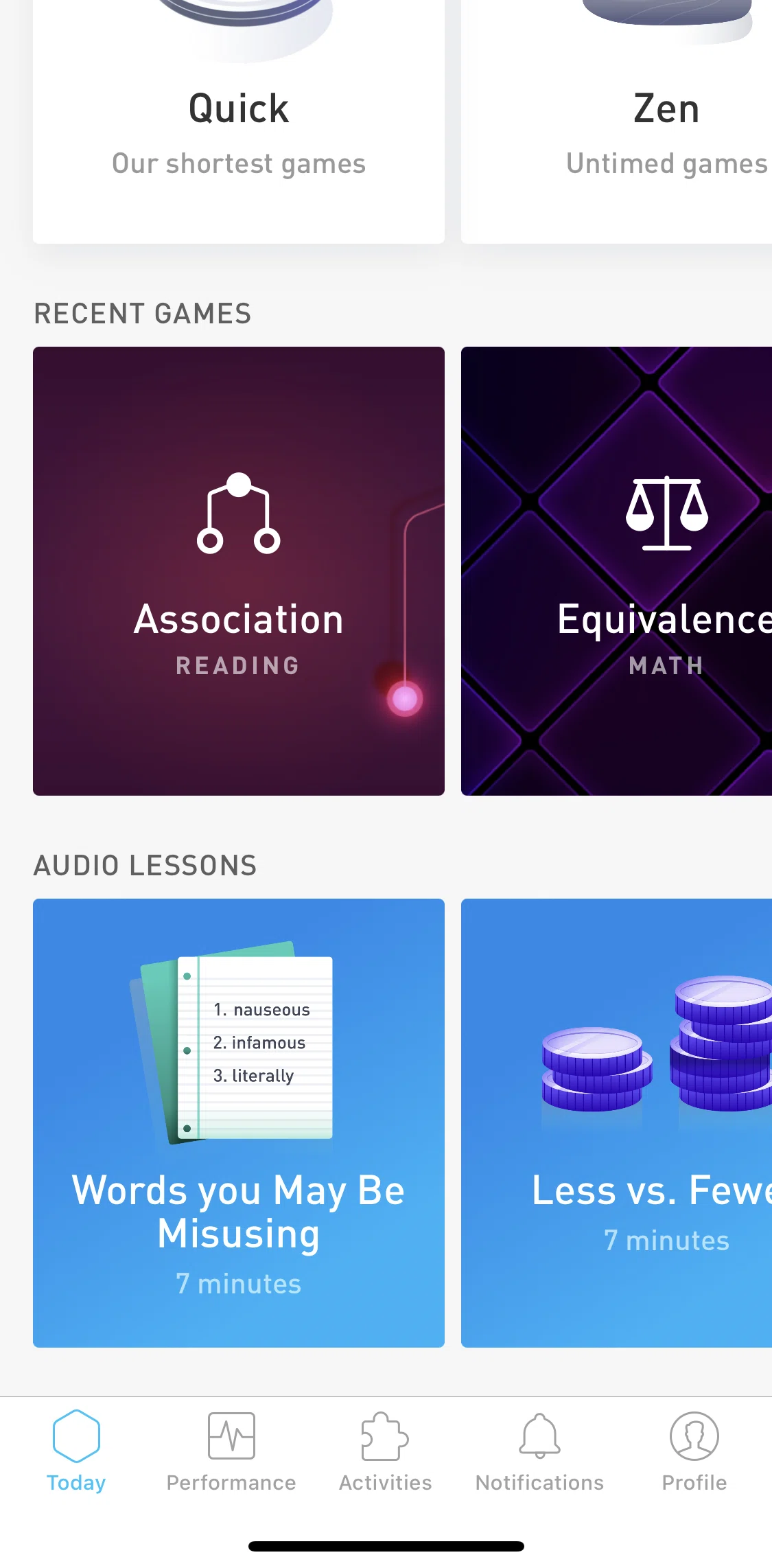 Elevate Screen screen in the Completing an audio lesson flow