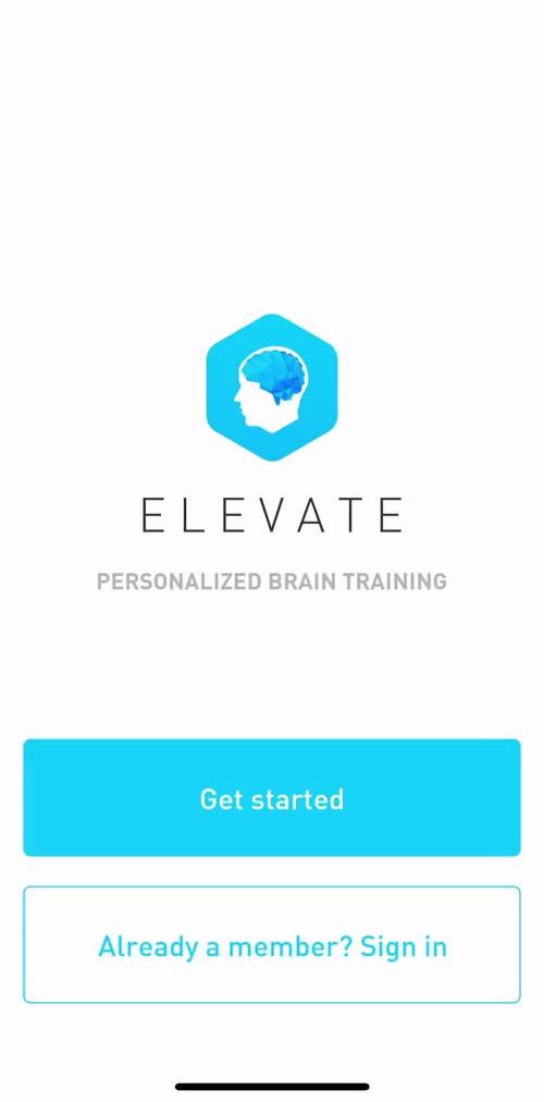 Elevate Start screen screen in the Onboarding flow
