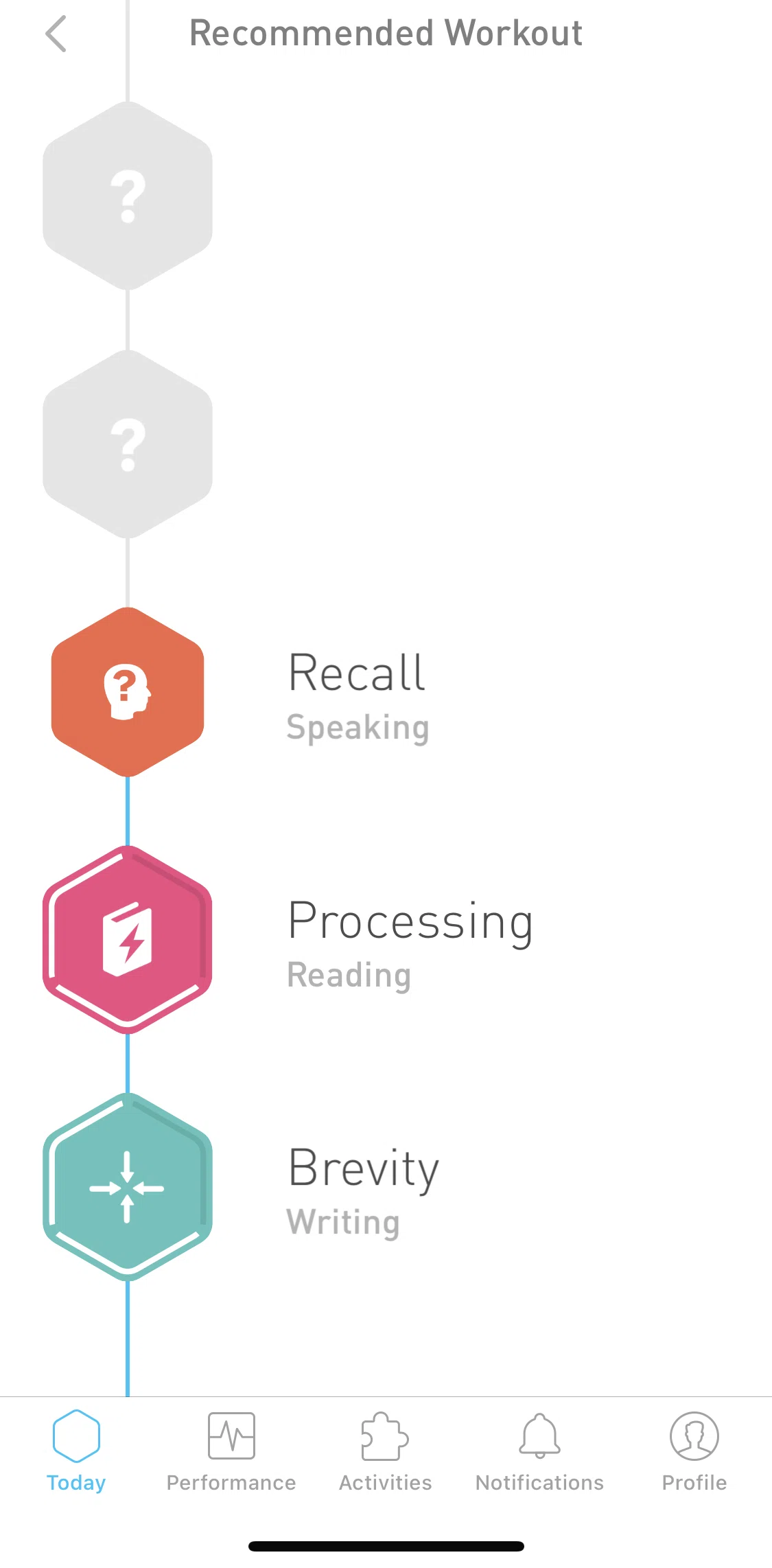 Elevate Screen screen in the Recall flow