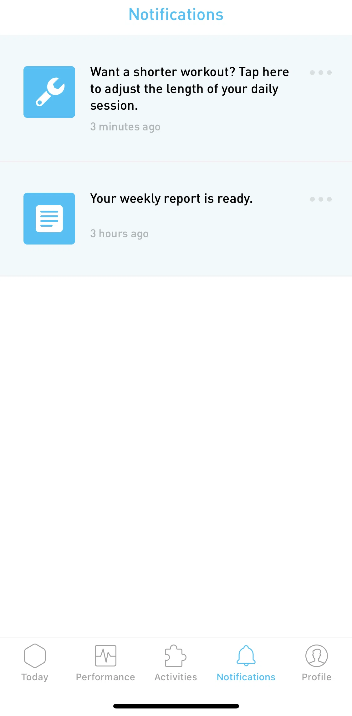 Elevate Screen screen in the Weekly Report flow