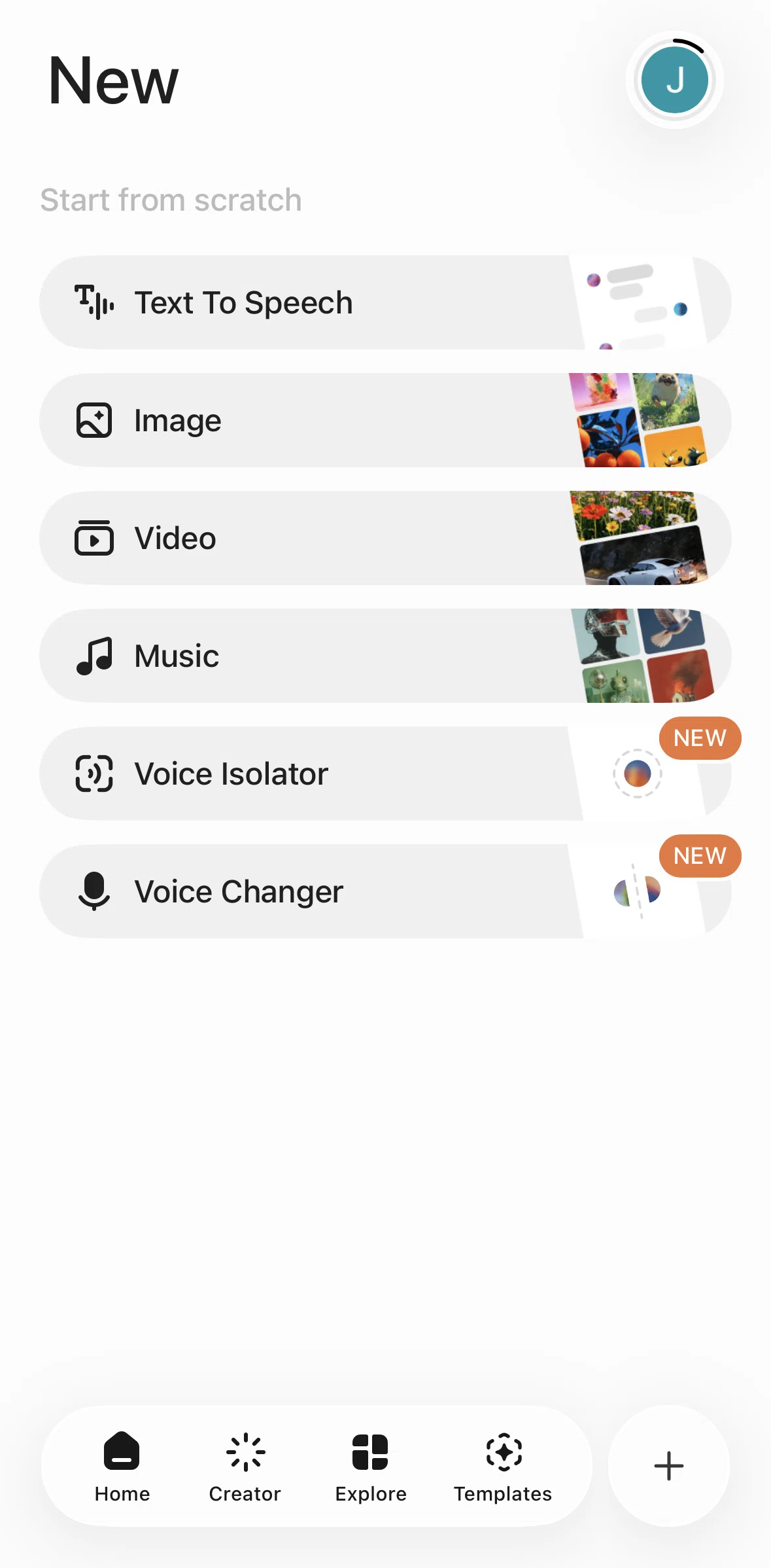 ElevenLabs Screen screen in the Voice changer flow