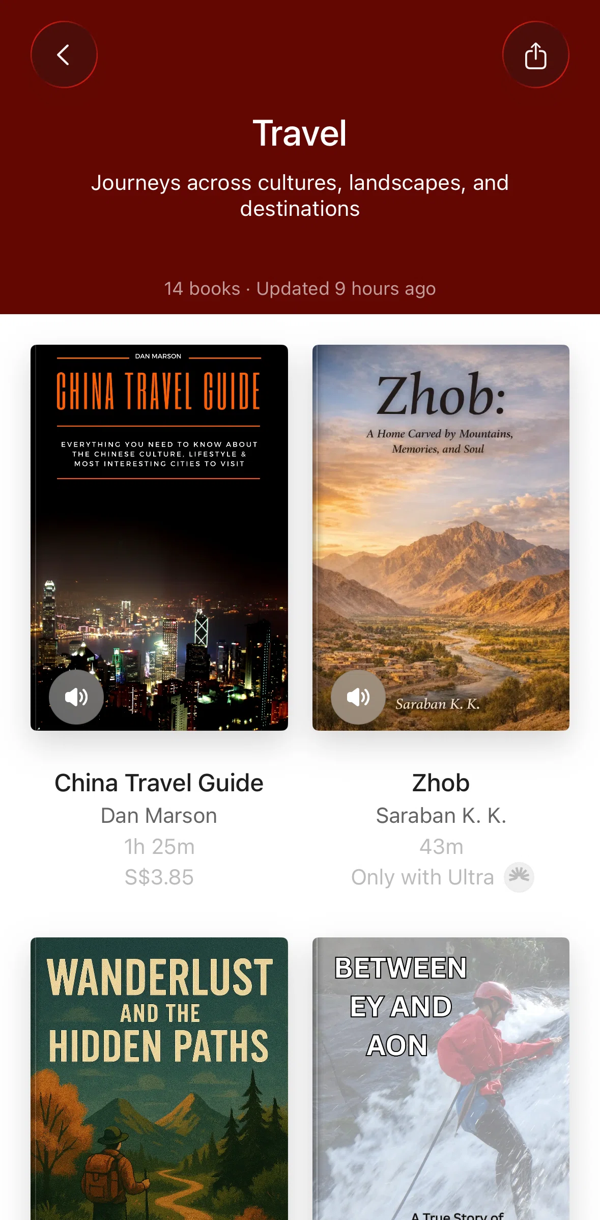 ElevenReader Screen screen in the Audiobook detail flow