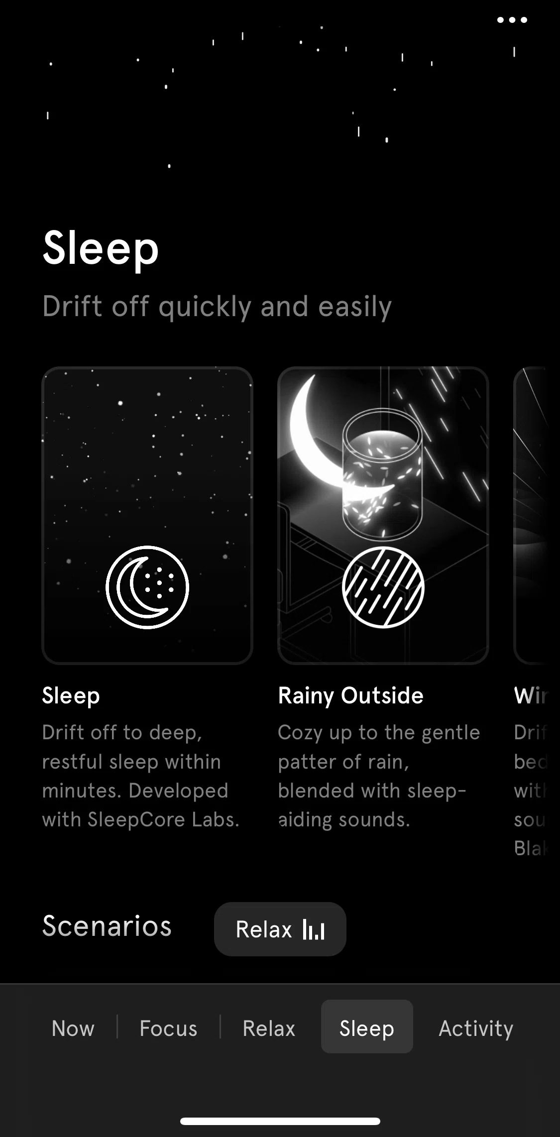 Endel Screen screen in the Sleep flow