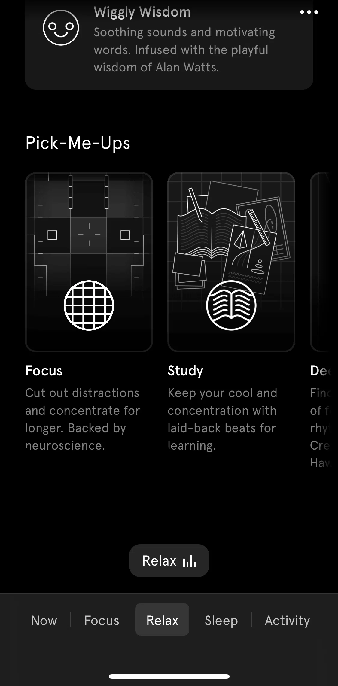 Endel Screen screen in the Sound detail flow