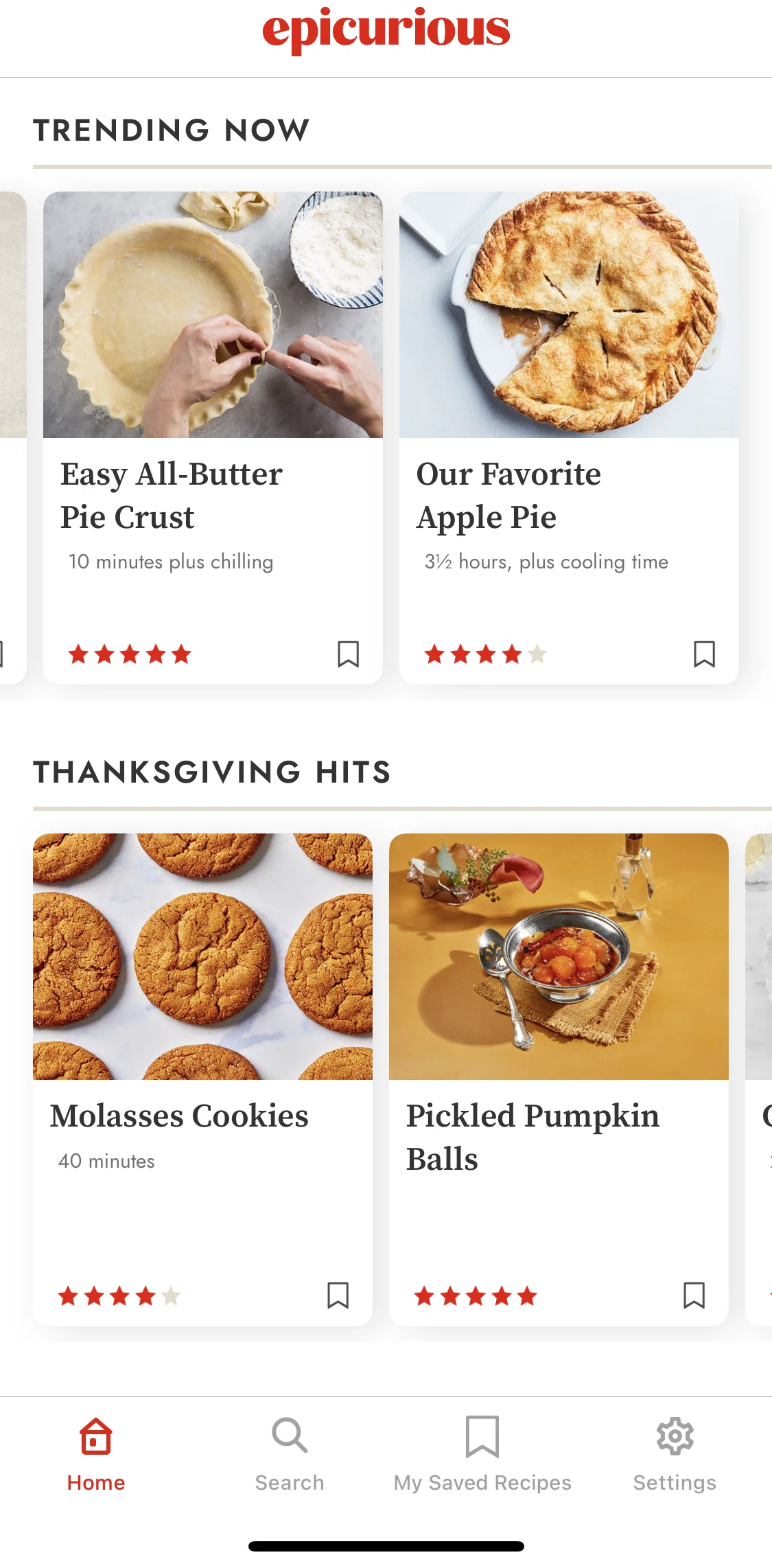 Epicurious Screen screen in the Recipe detail flow