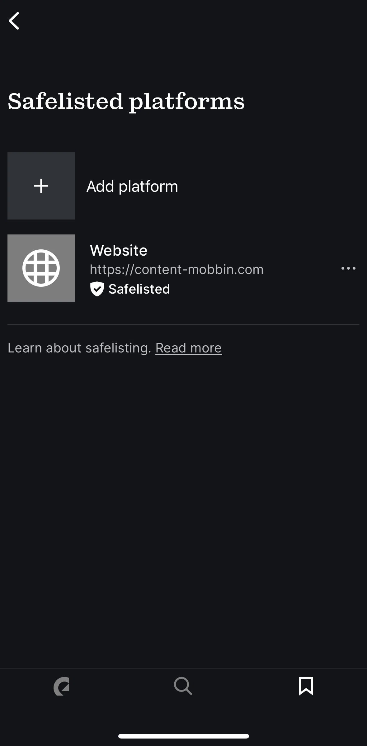 Epidemic Sound Screen screen in the Adding a platform flow