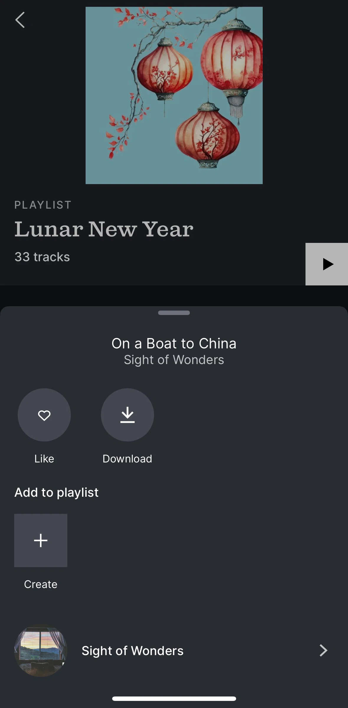 Epidemic Sound Screen screen in the Adding to playlist flow