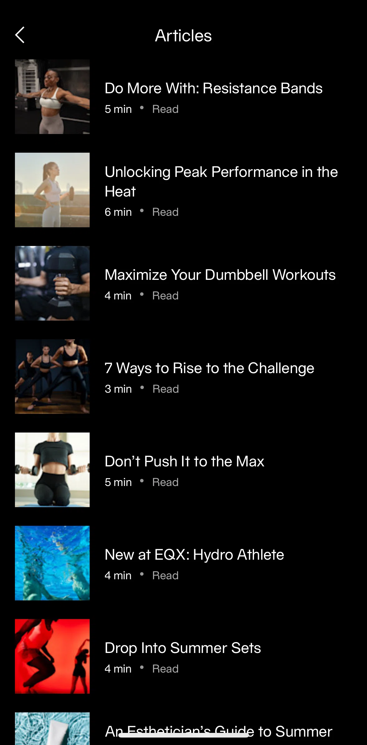Equinox+ Screen screen in the Article detail flow