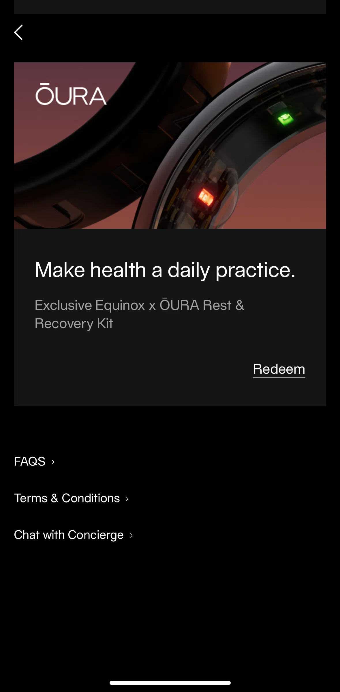 Equinox+ Screen screen in the Chatting with a virtual assistant flow