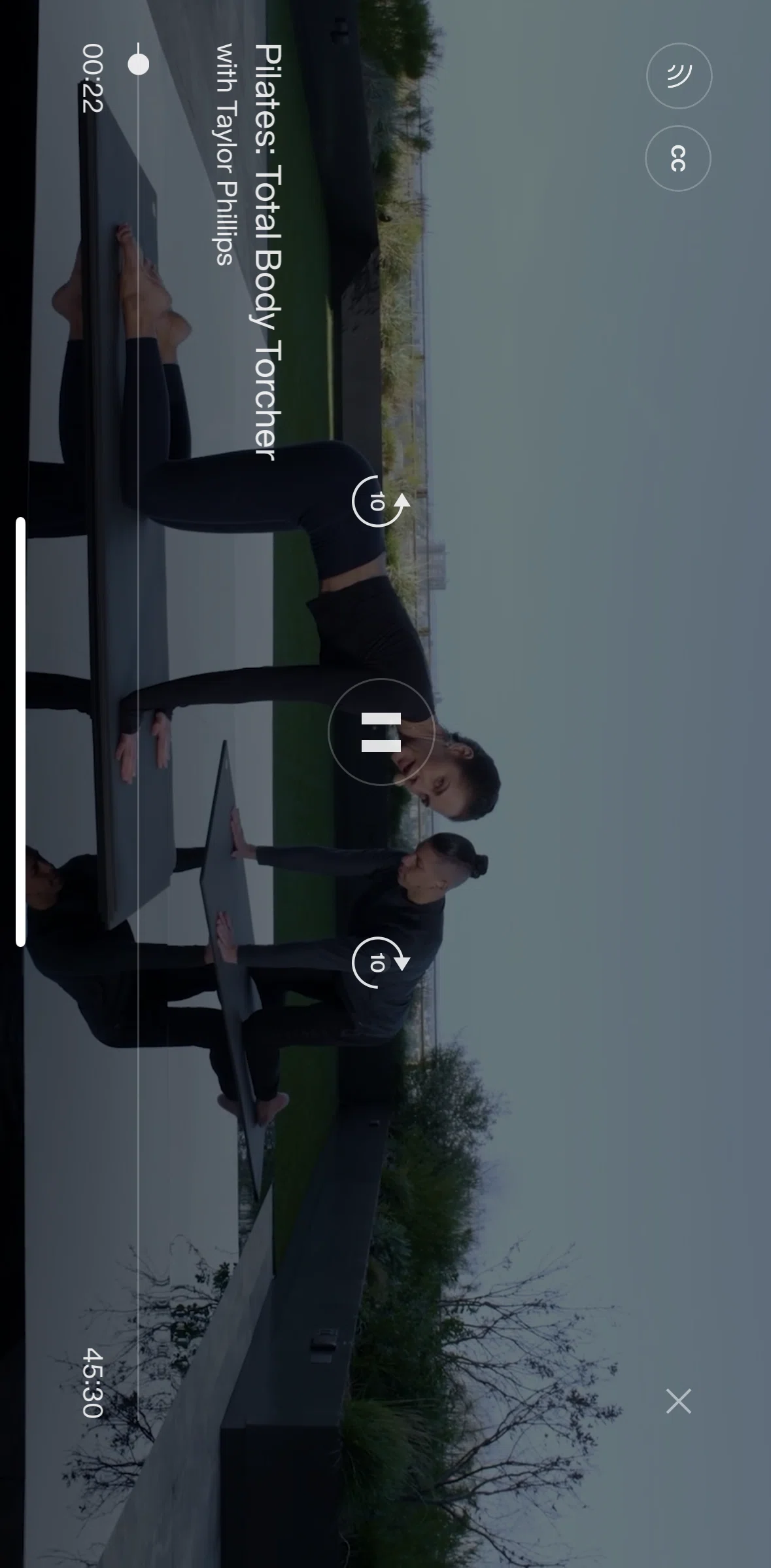 Equinox+ Screen screen in the Enabling closed captions flow
