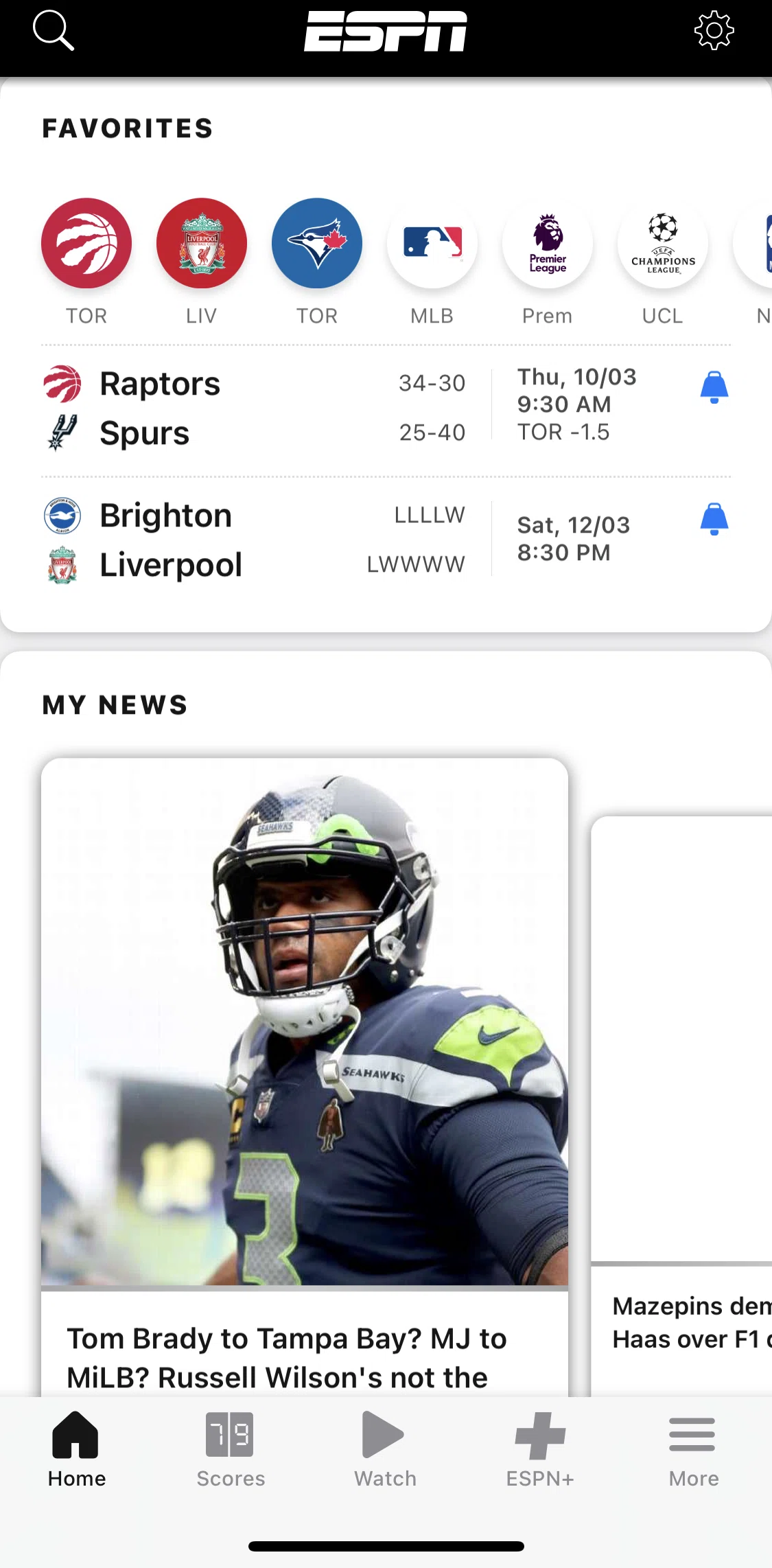 Espn Screen screen in the Upcoming match detail (soccer) flow