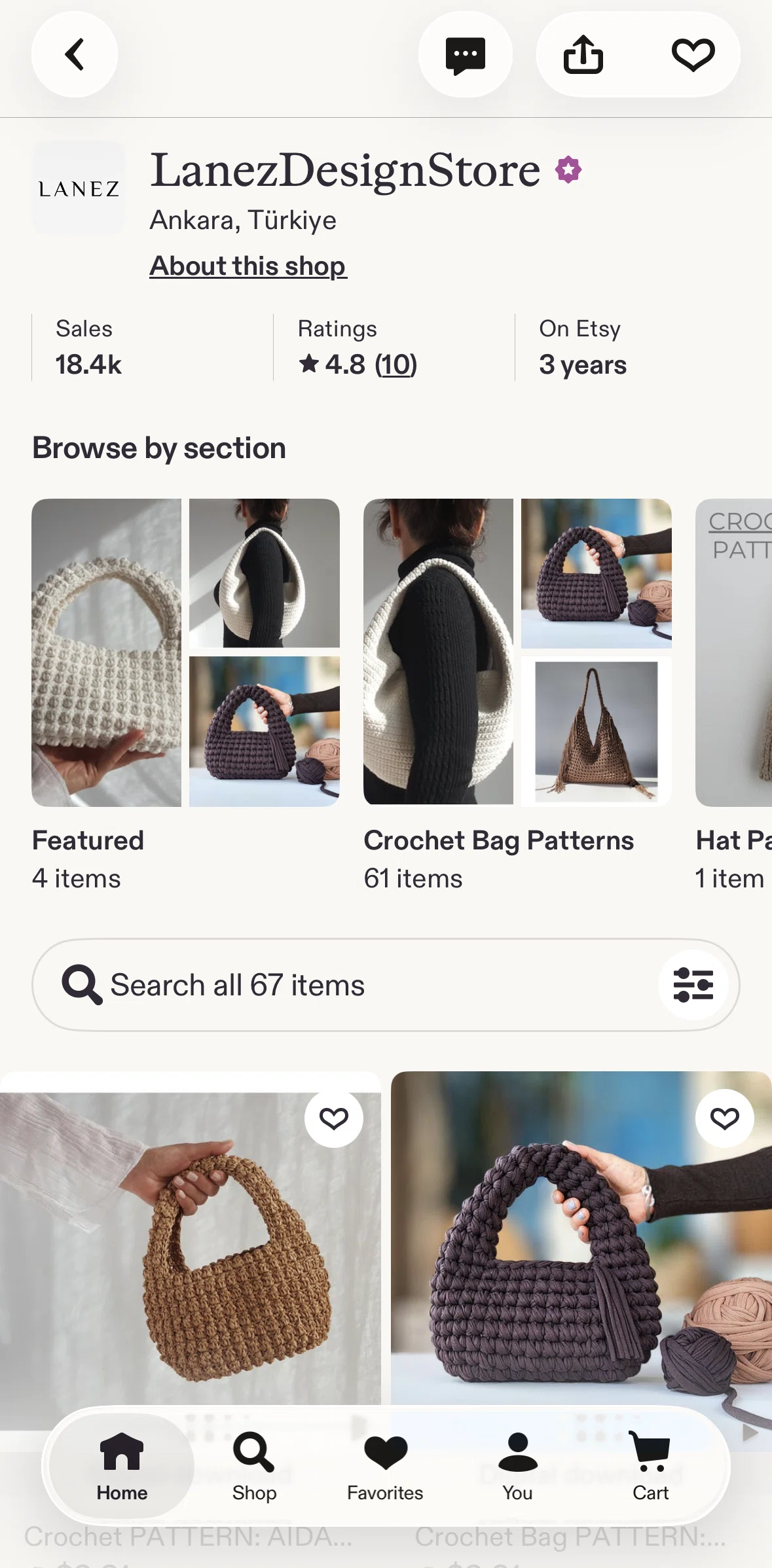 Etsy Screen screen in the About flow