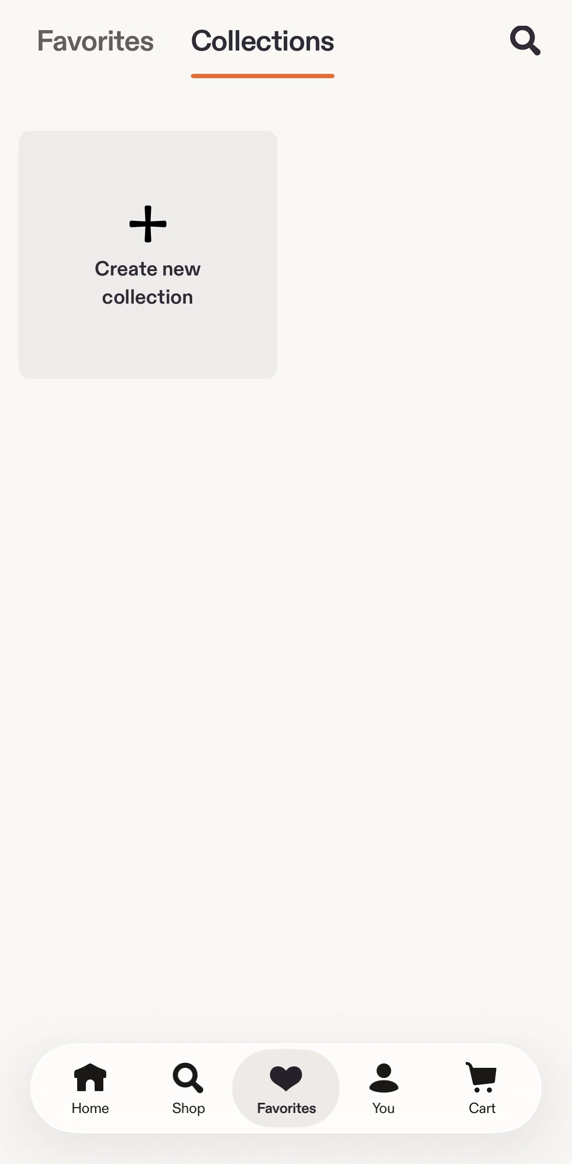 Etsy Screen screen in the Creating a collection flow