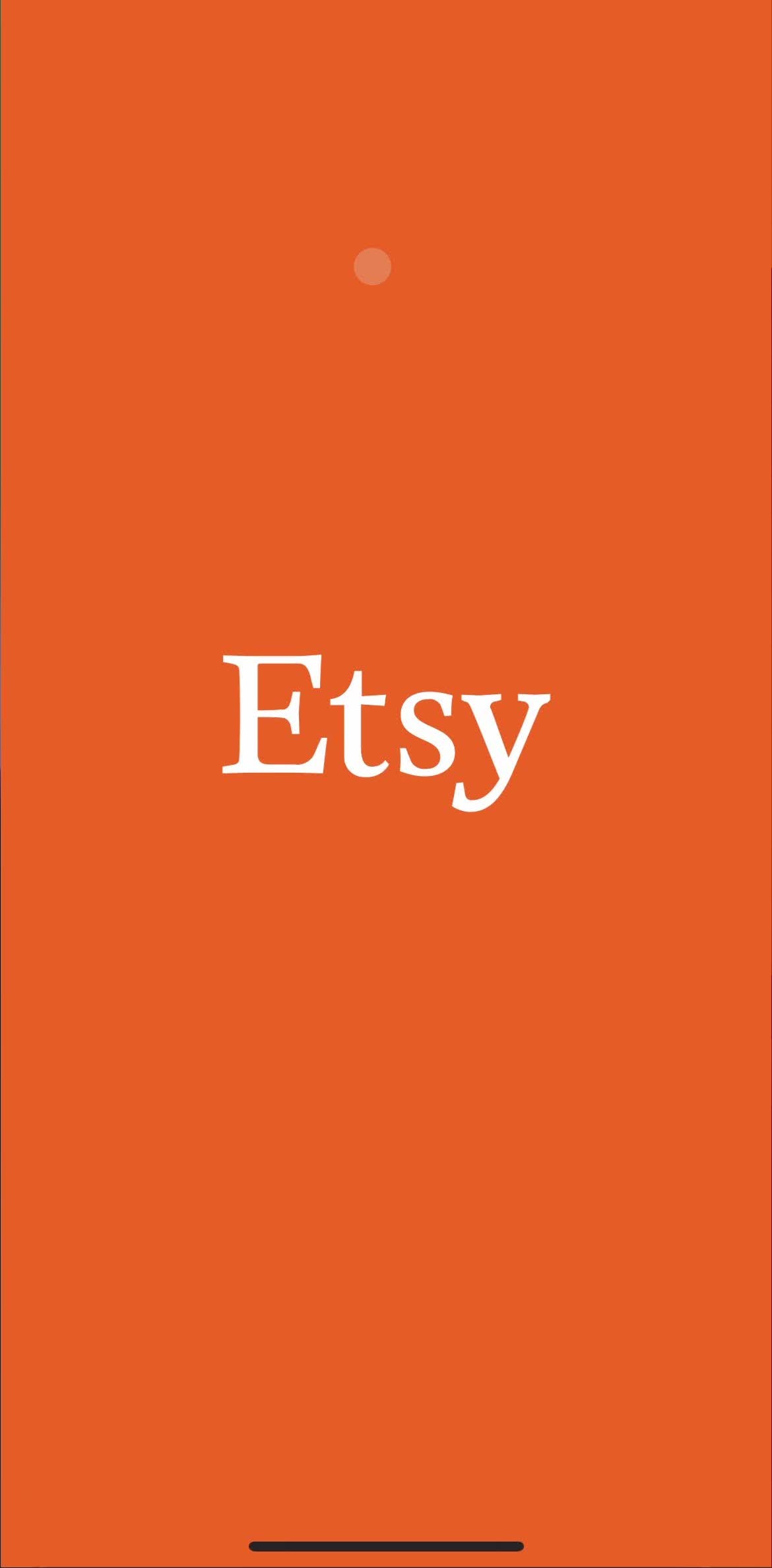 Etsy Splash screen screen in the Onboarding flow