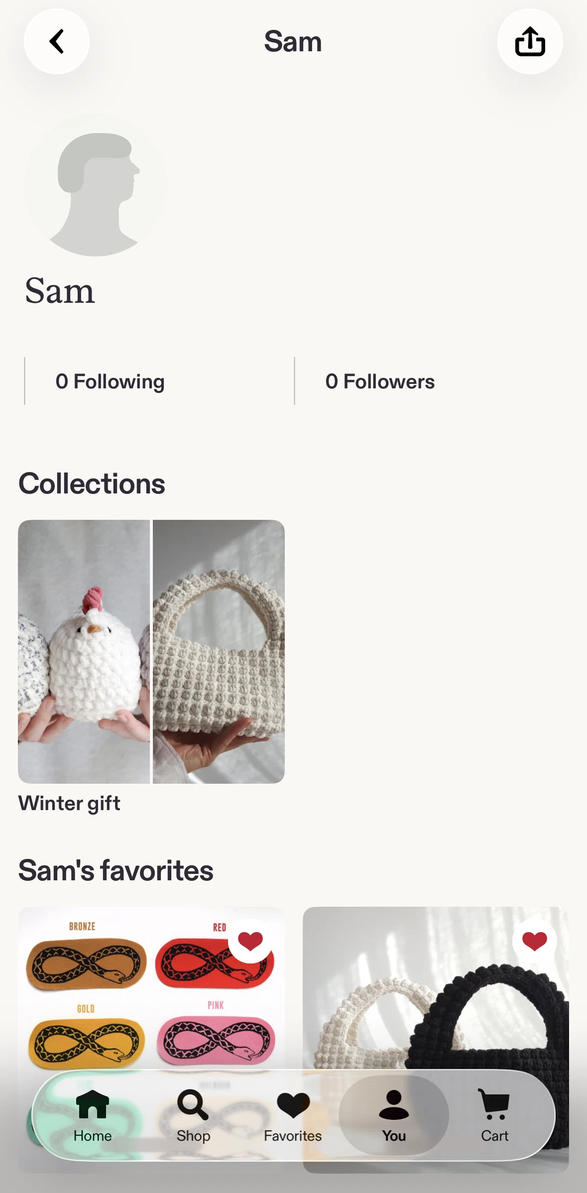 Etsy Screen screen in the People flow