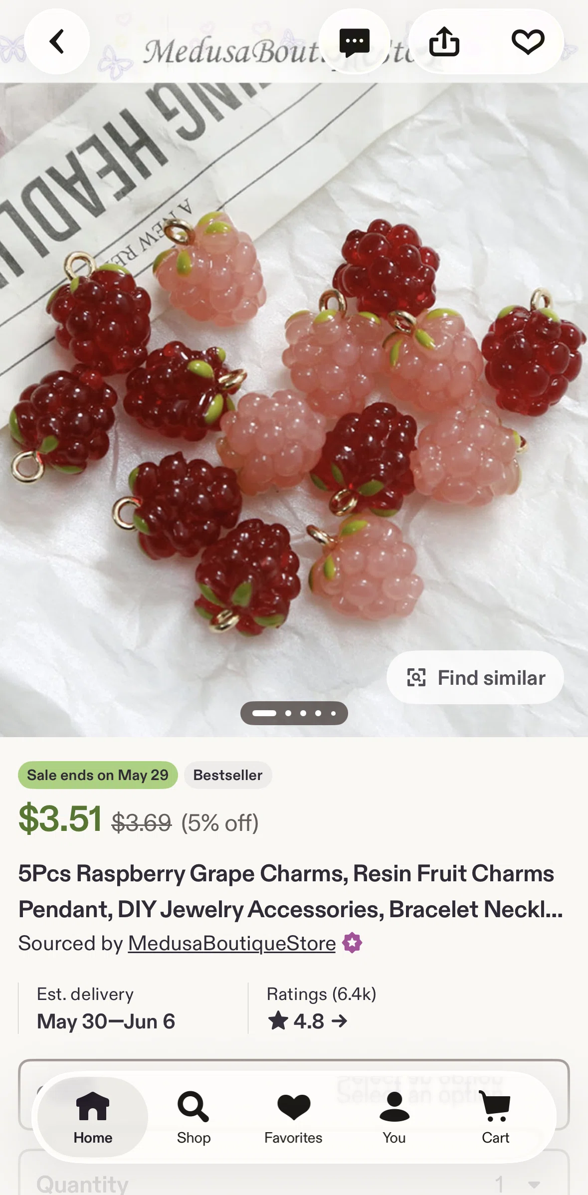 Etsy Screen screen in the Searching similar items flow