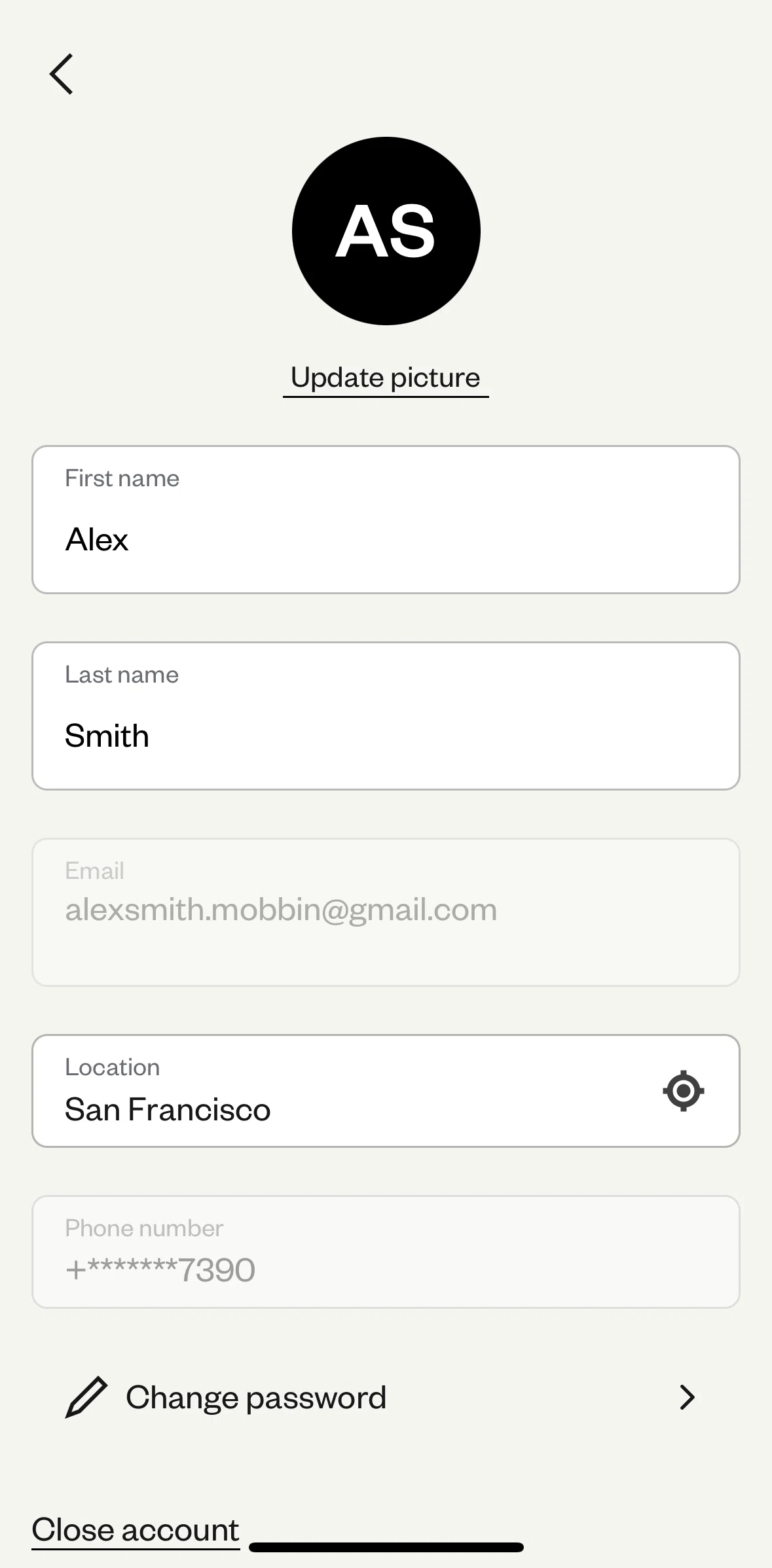 Eventbrite Screen screen in the Adding profile picture flow