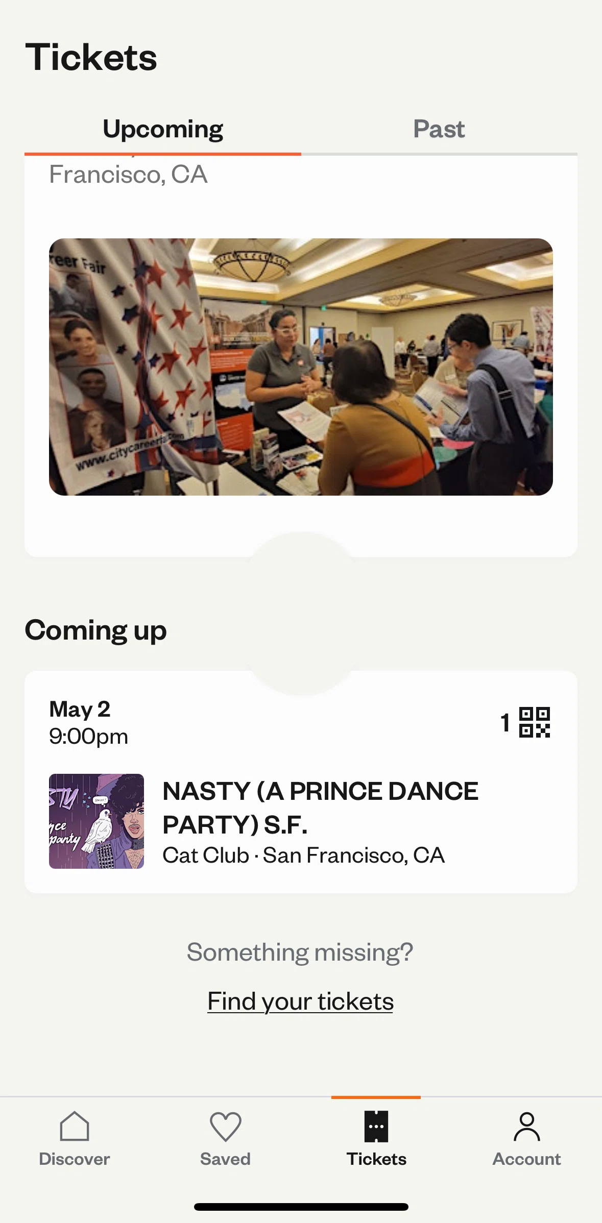 Eventbrite Screen screen in the Ticket details flow
