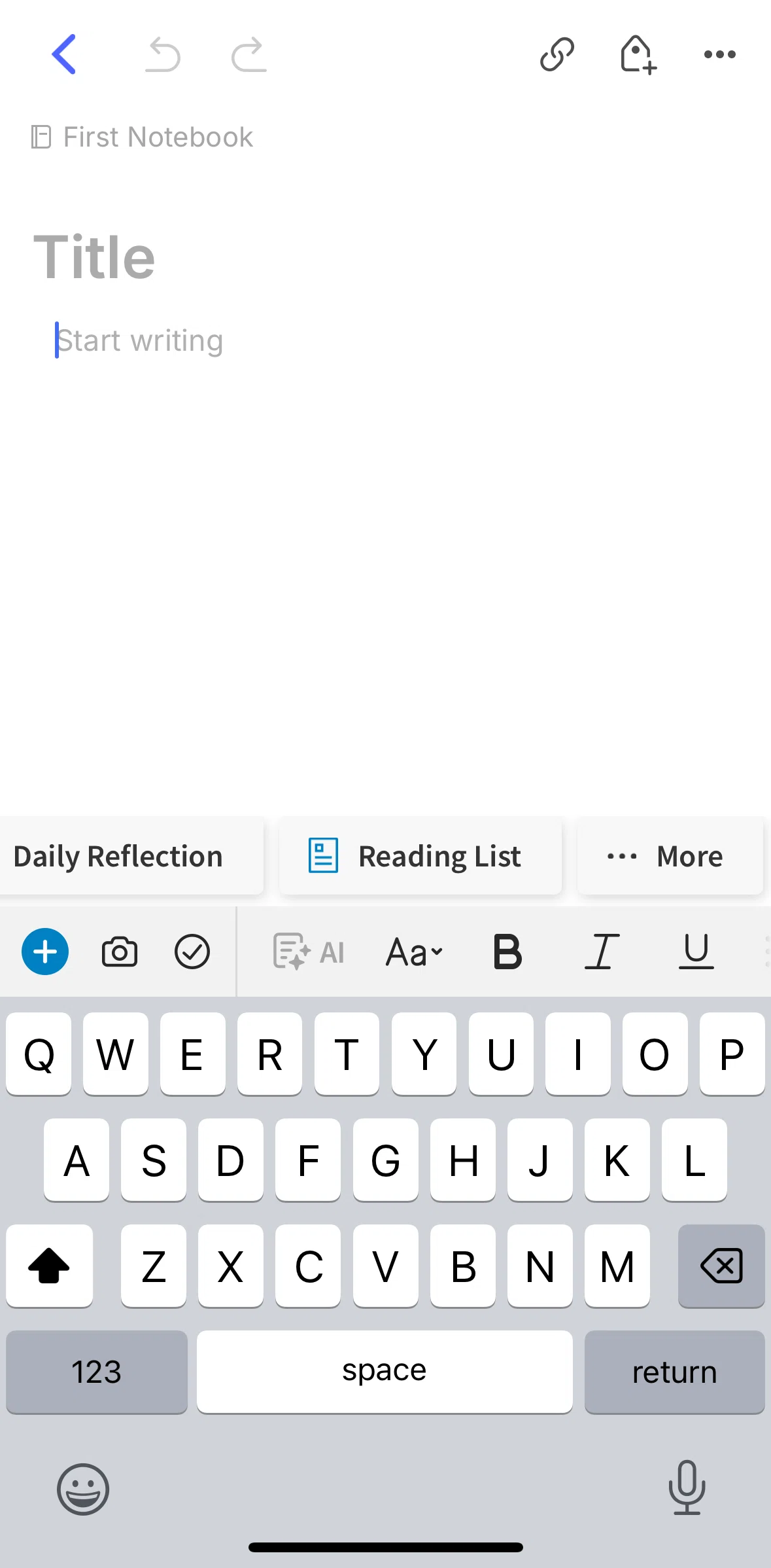 Evernote Screen screen in the Adding more templates flow