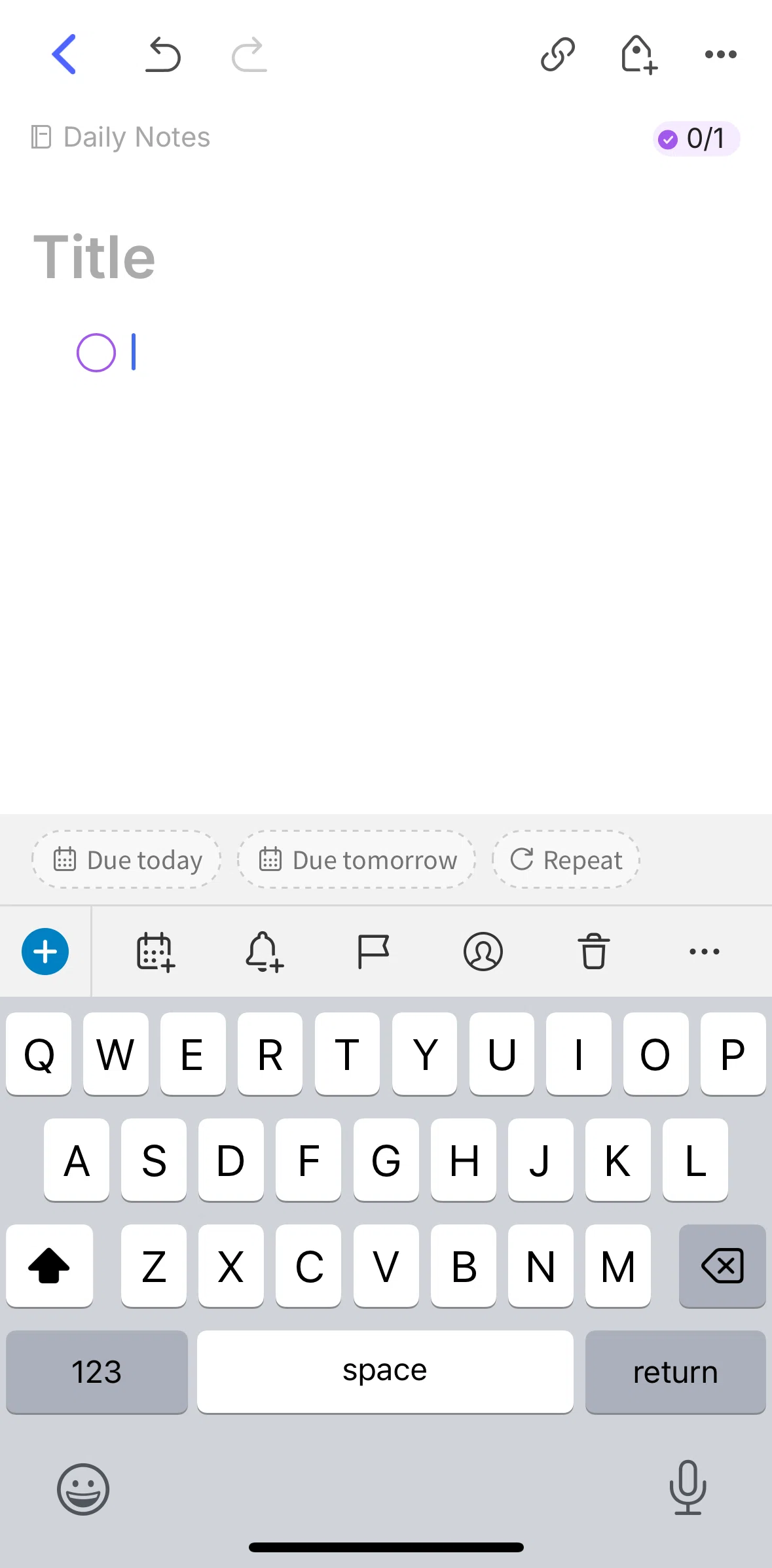Evernote Screen screen in the Assigning a task flow