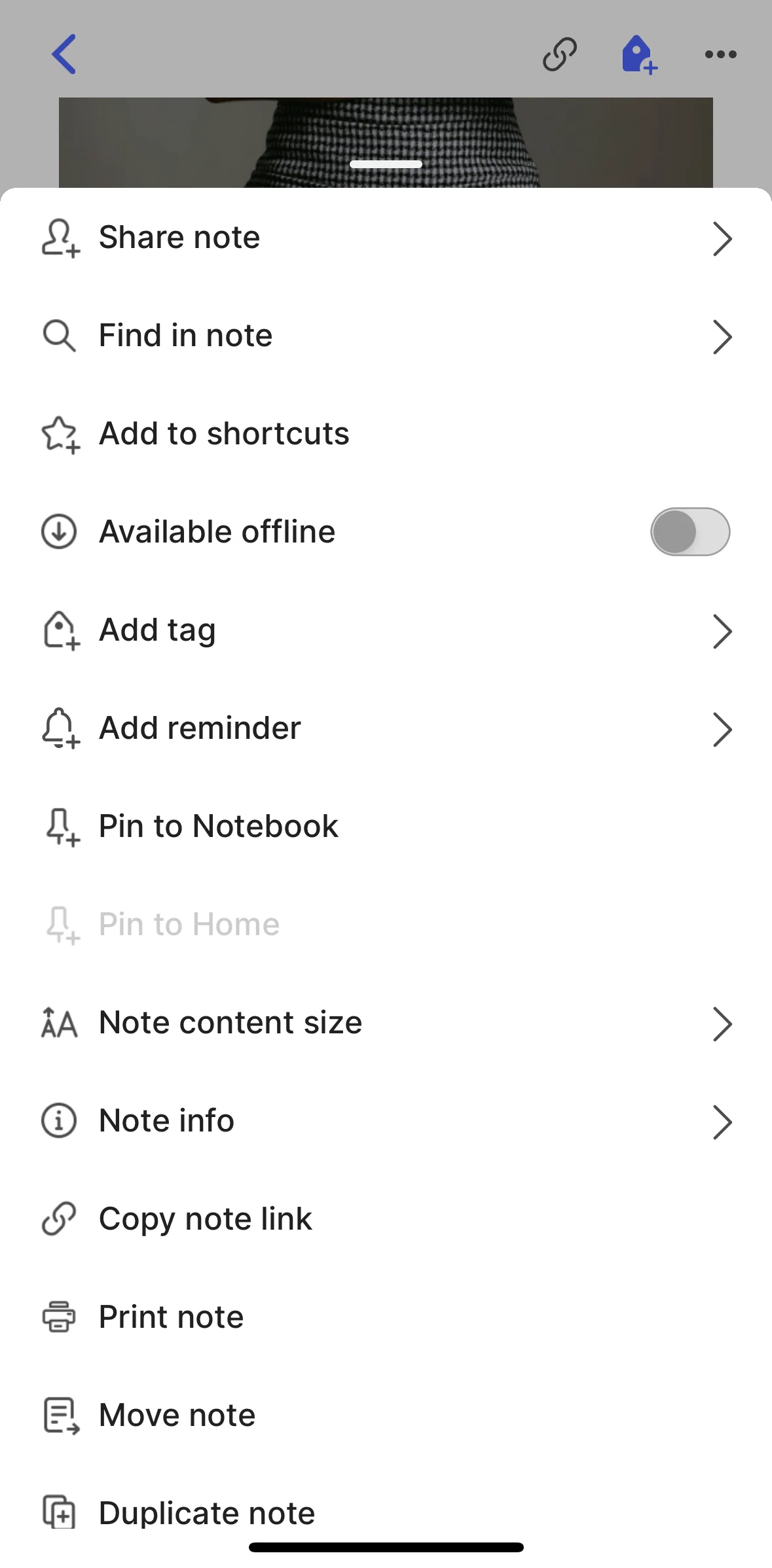 Evernote Screen screen in the Changing content size flow