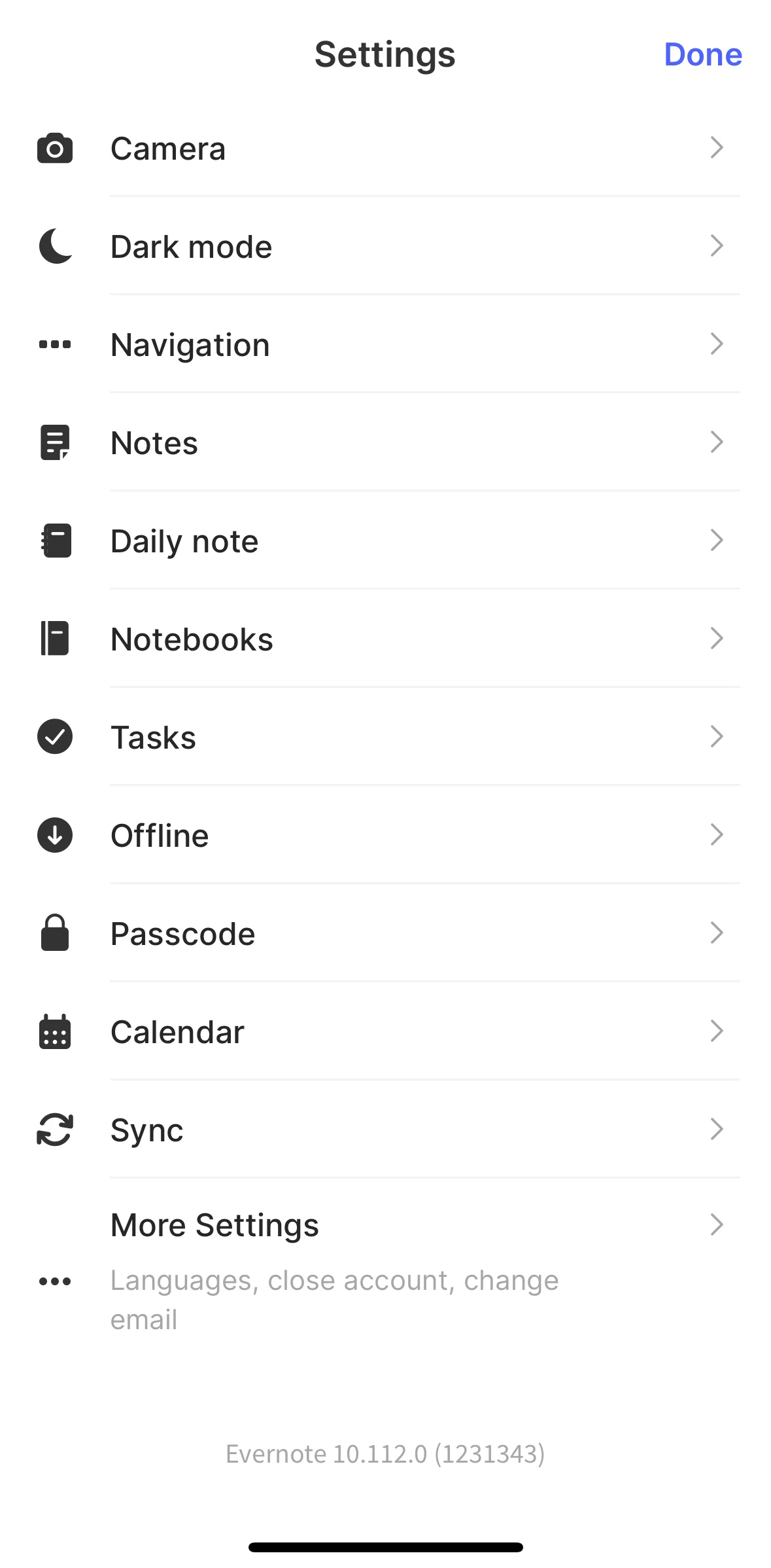 Evernote Screen screen in the Daily note flow