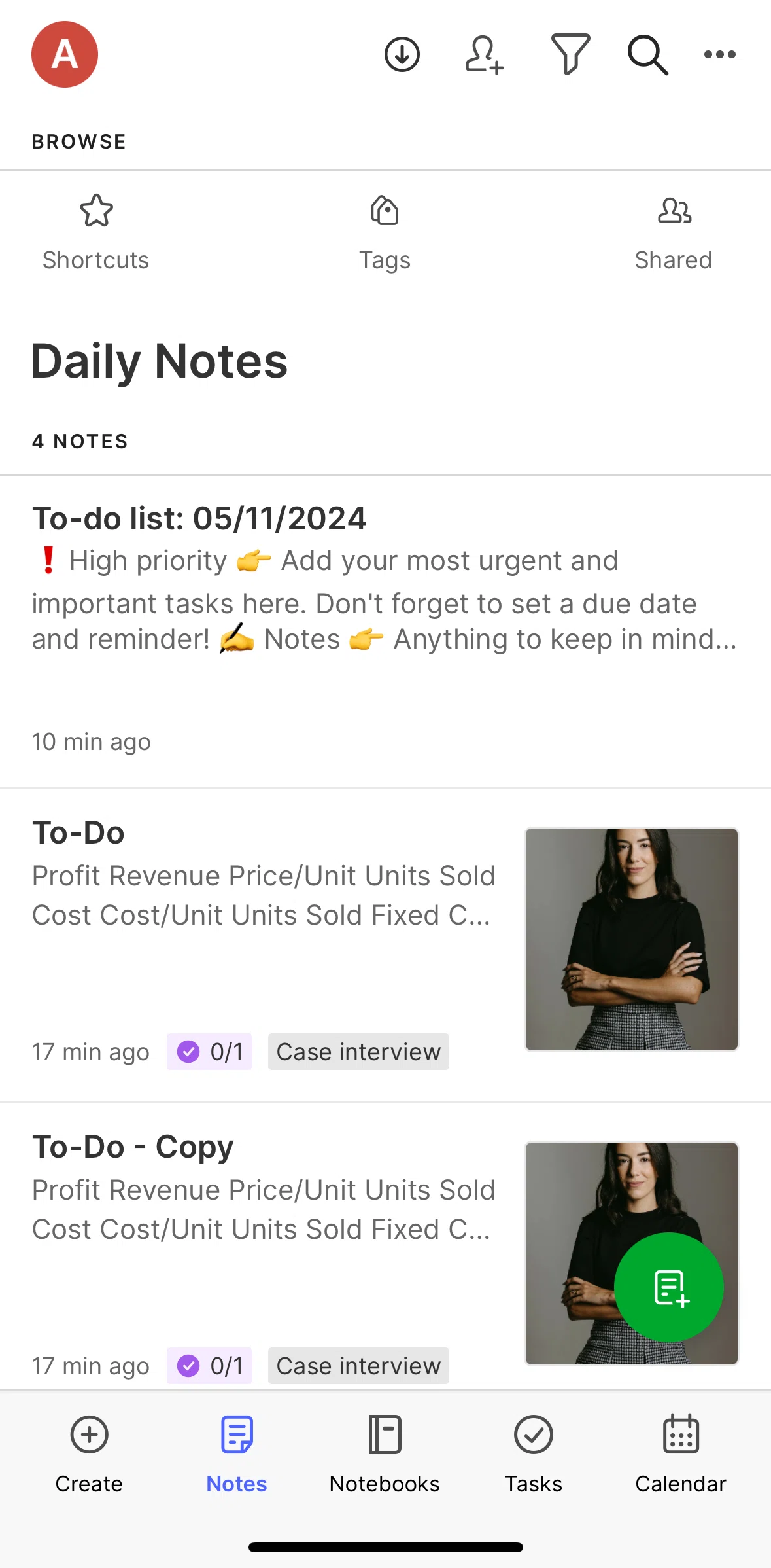 Evernote Screen screen in the Downloading a notebook flow