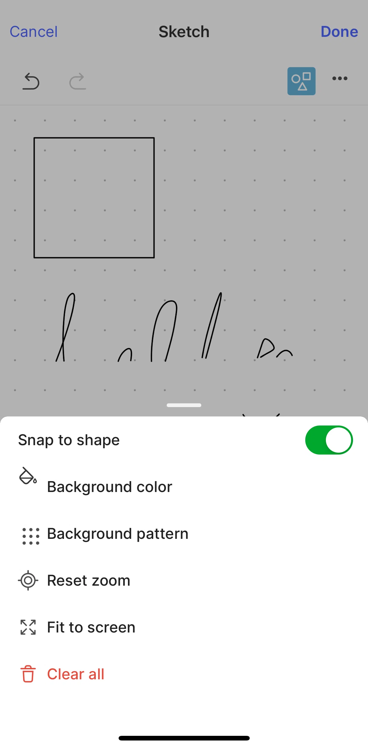 Evernote Screen screen in the Editing background pattern flow