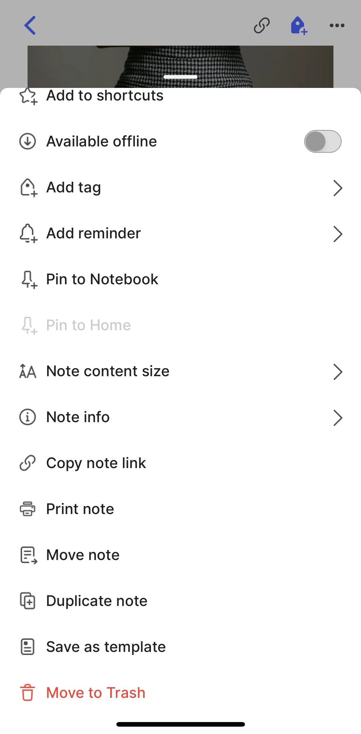 Evernote Screen screen in the Saving as template flow