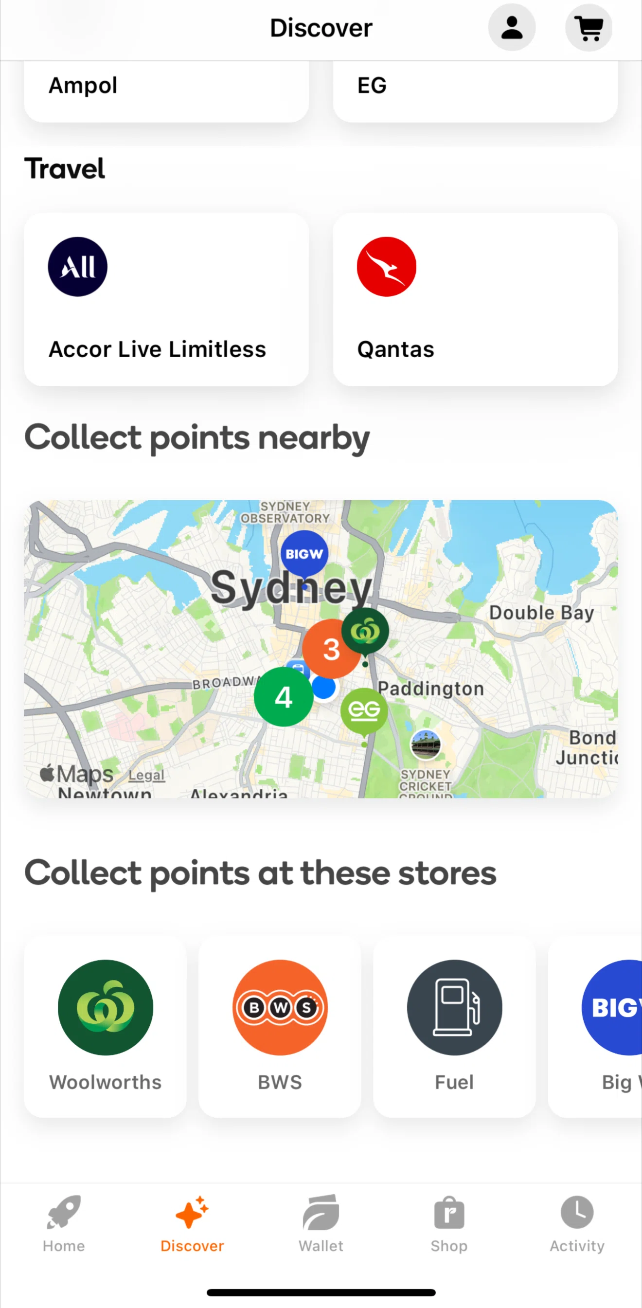 Everyday Rewards Screen screen in the Map view flow